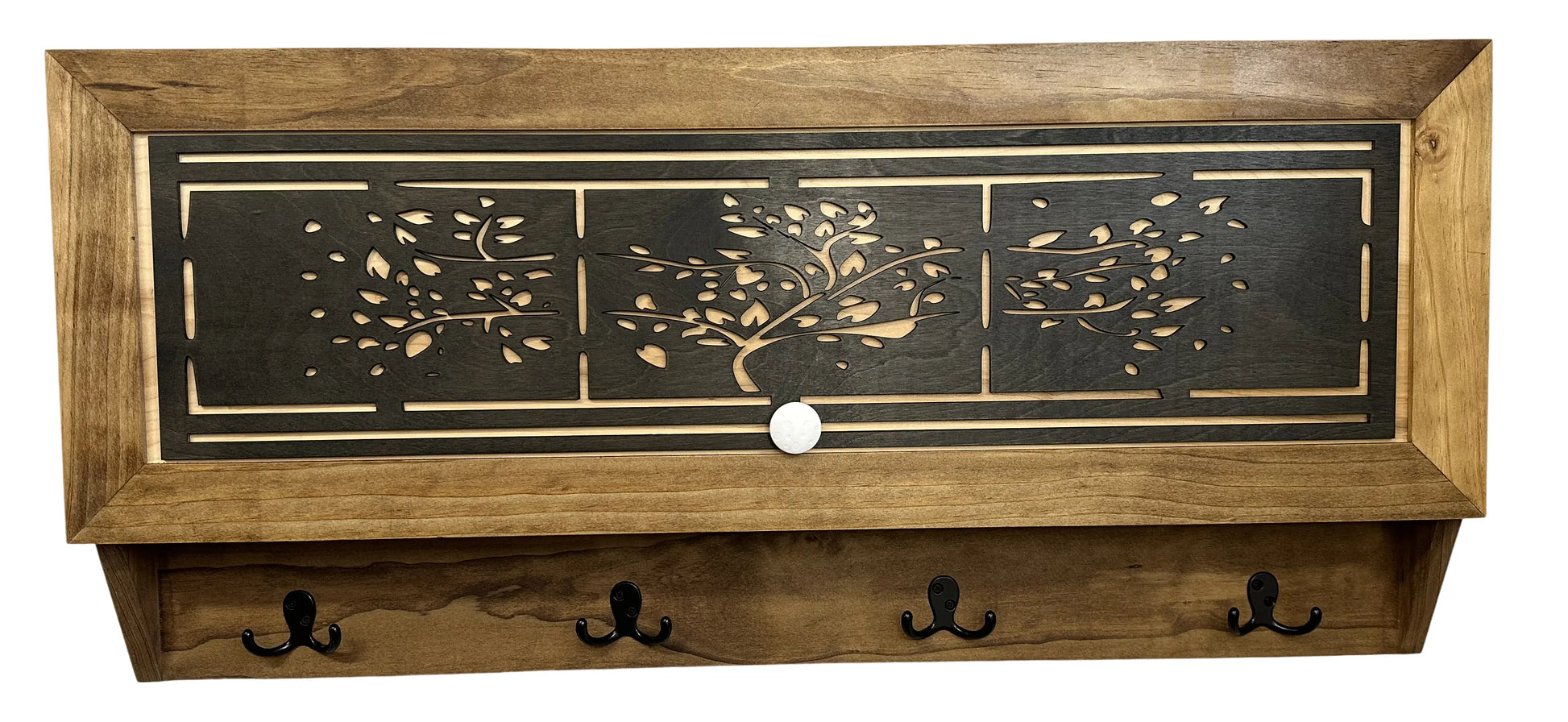 Family Tree Coat Rack Gun Concealment Decor - Handcrafted Wooden Gun Cabinets - Gun Shelf Hidden Storage for Rifles, Shotguns, & Handguns - Quick Access Hidden Wall Safe Bellewood Designs