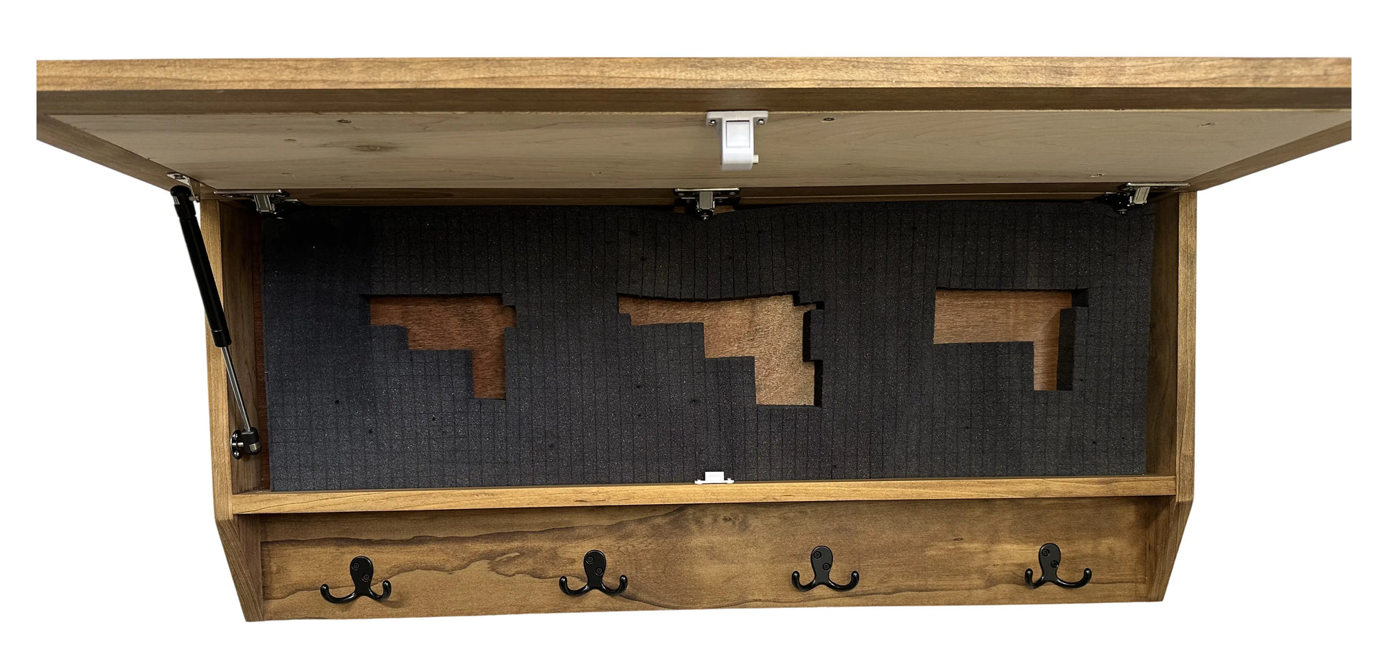 Family Tree Coat Rack Gun Concealment Decor - Handcrafted Wooden Gun Cabinets - Gun Shelf Hidden Storage for Rifles, Shotguns, & Handguns - Quick Access Hidden Wall Safe Bellewood Designs