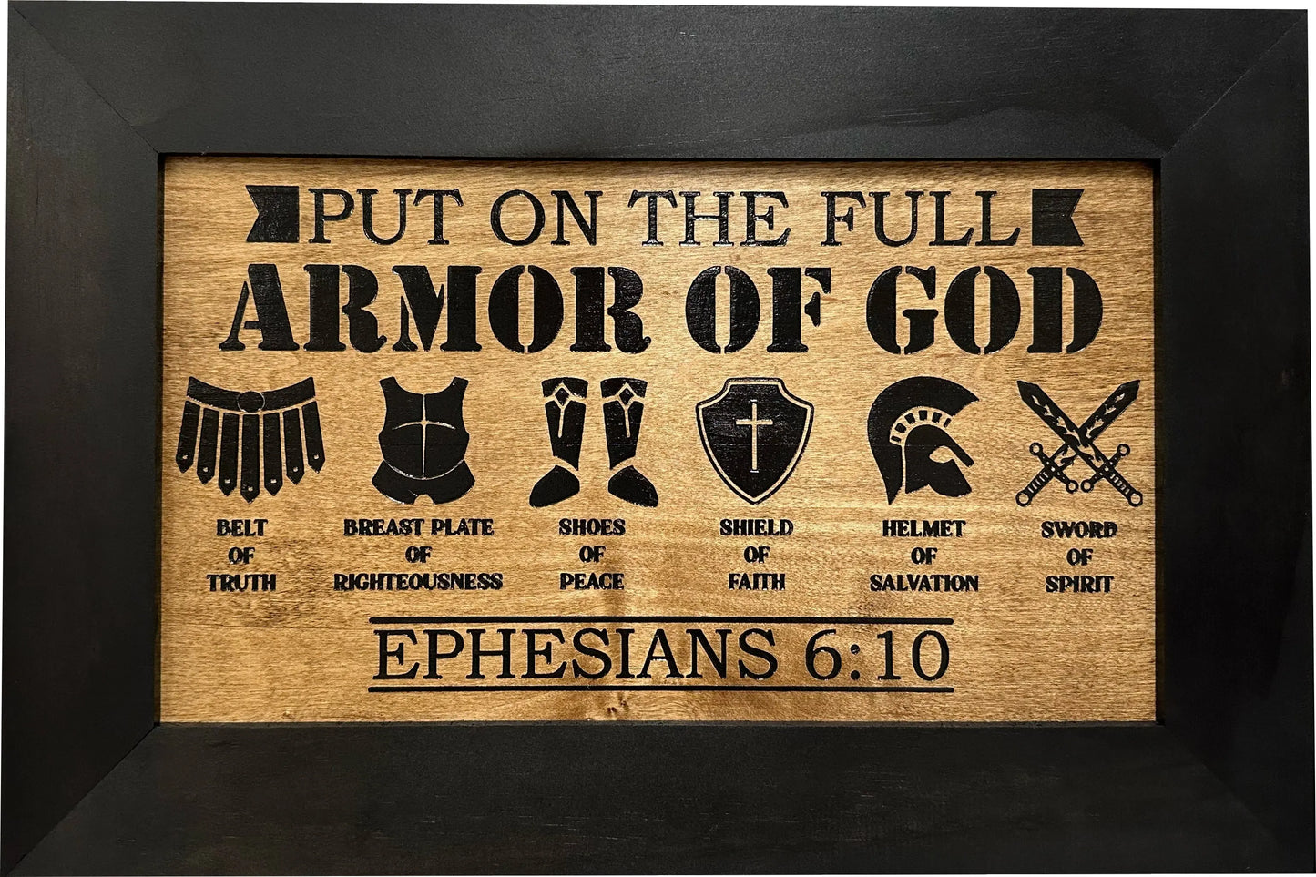 Hidden Gun Cabinet Put On The Full Armor Of God, Secure Concealed Ephesians 6:10 Gun Safe by Bellewood Designs Bellewood Designs