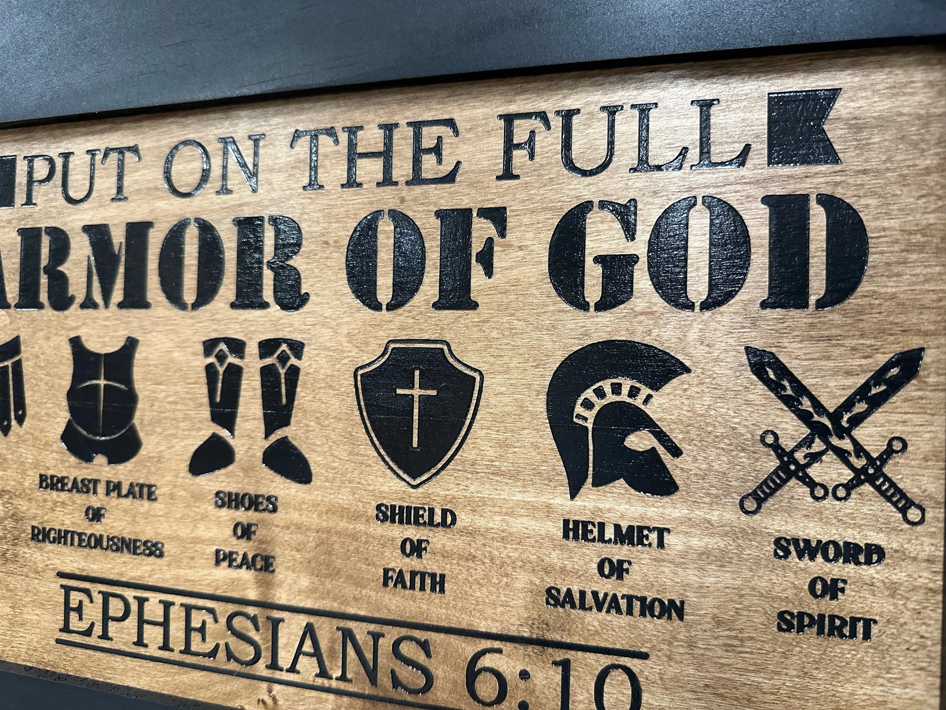 Hidden Gun Cabinet Put On The Full Armor Of God, Secure Concealed Ephesians 6:10 Gun Safe by Bellewood Designs Bellewood Designs