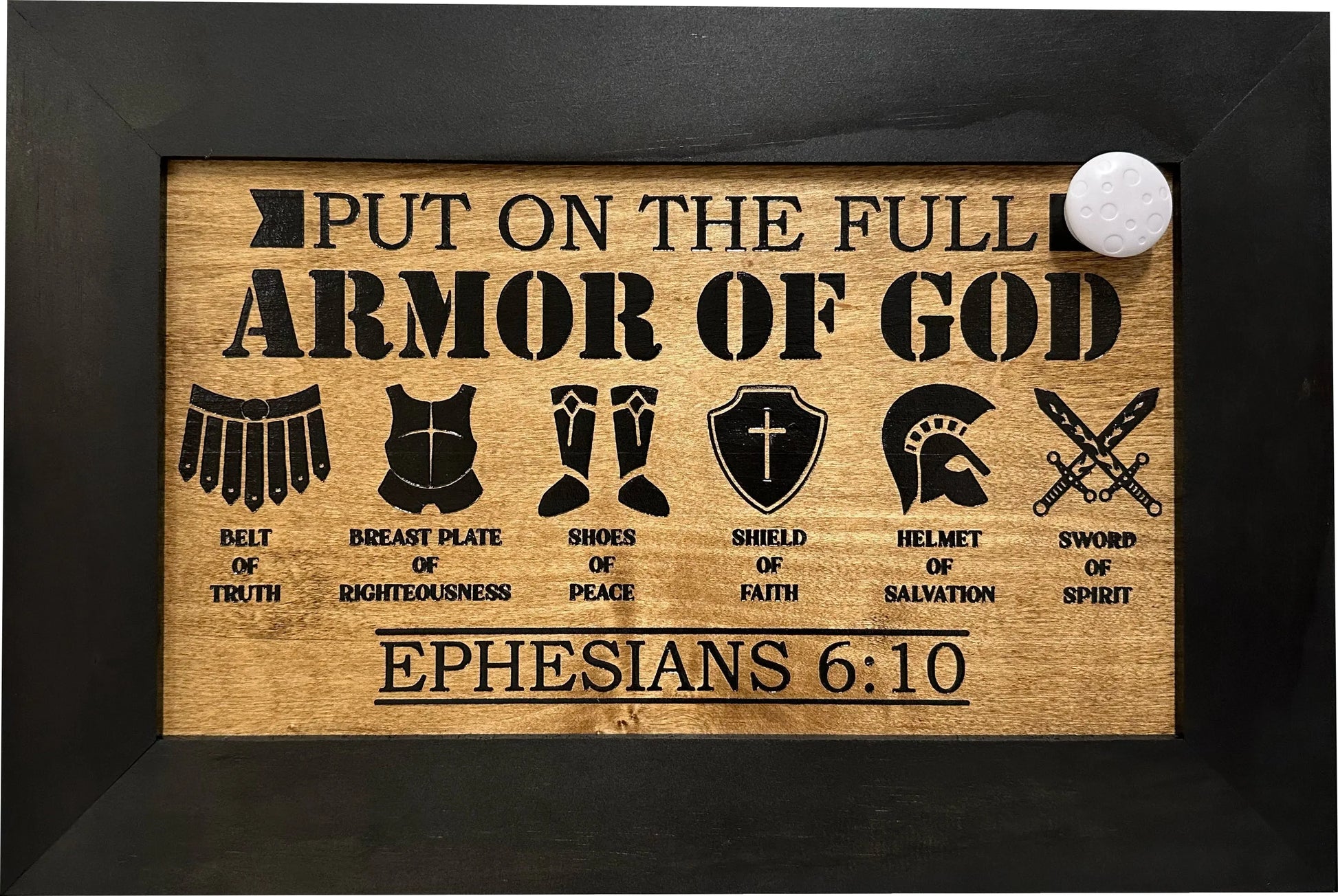 Hidden Gun Cabinet Put On The Full Armor Of God, Secure Concealed Ephesians 6:10 Gun Safe by Bellewood Designs Bellewood Designs