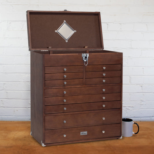 Dark Oak 11-Drawer Classic American Style Top Chest GI-T22-D, Gerstner International