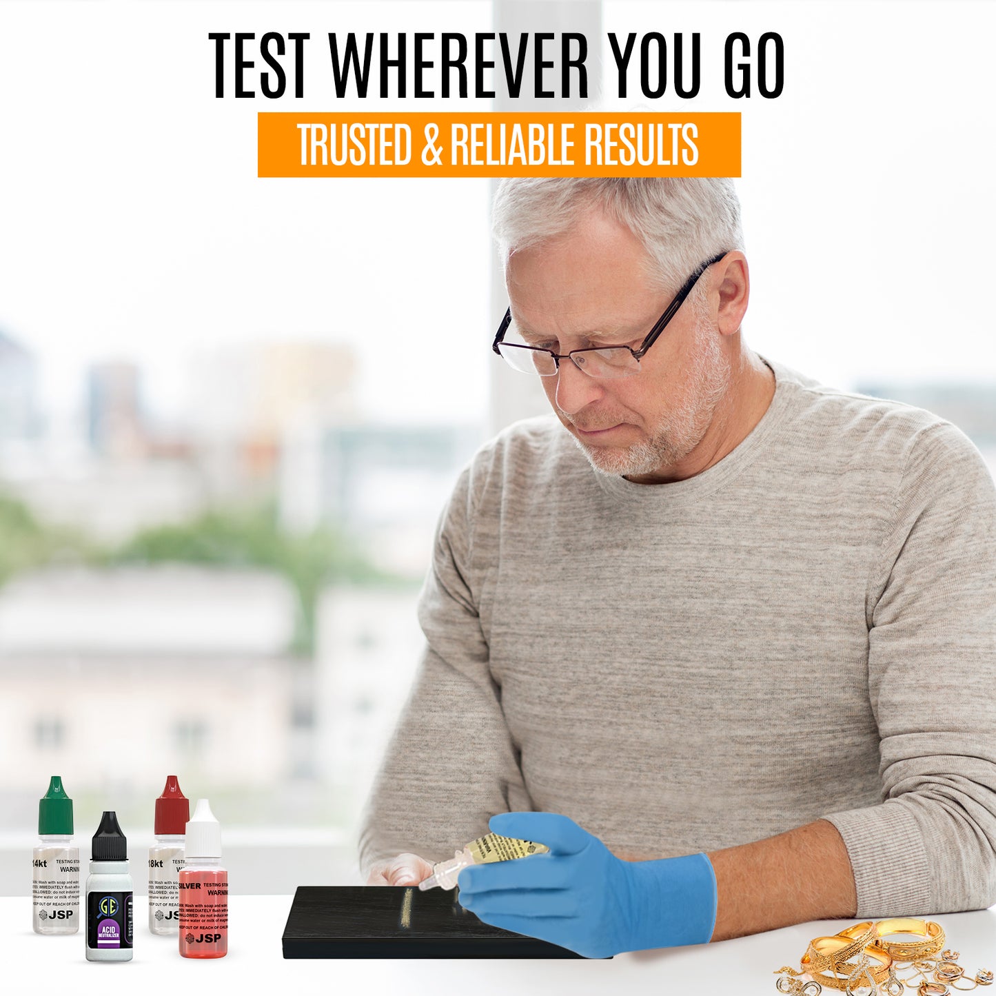 Gold and Silver Jewelry Testing Solutions Kit 10k 14k 18k 22k 24k Scratch Stone Acid Test Scrap Bars Coins
