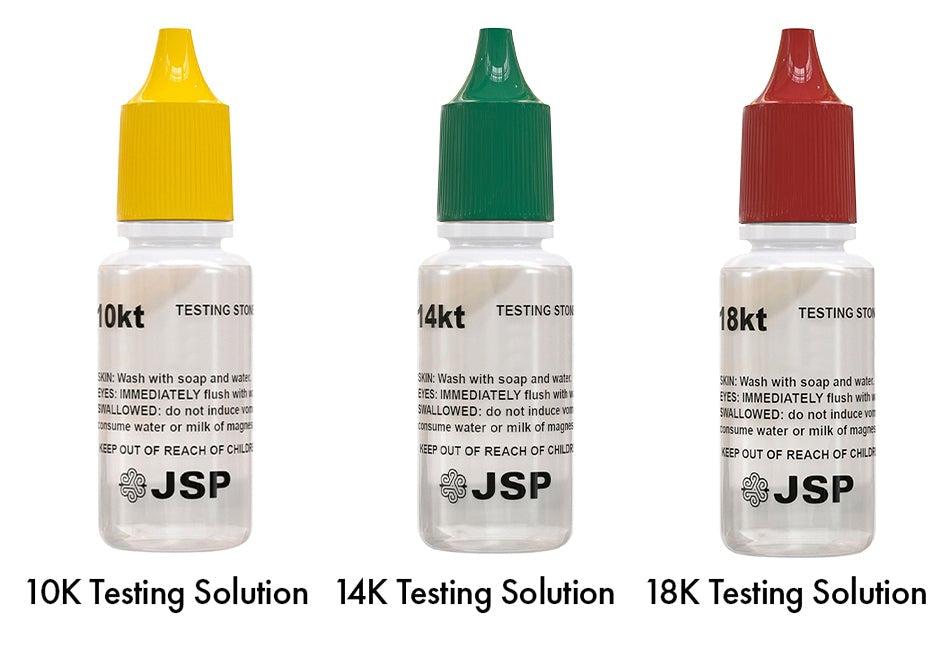 JSP 10k 14k 18k Gold Testing Acid Solutions Kit for Jewelry W/ Bamboo Storage Box