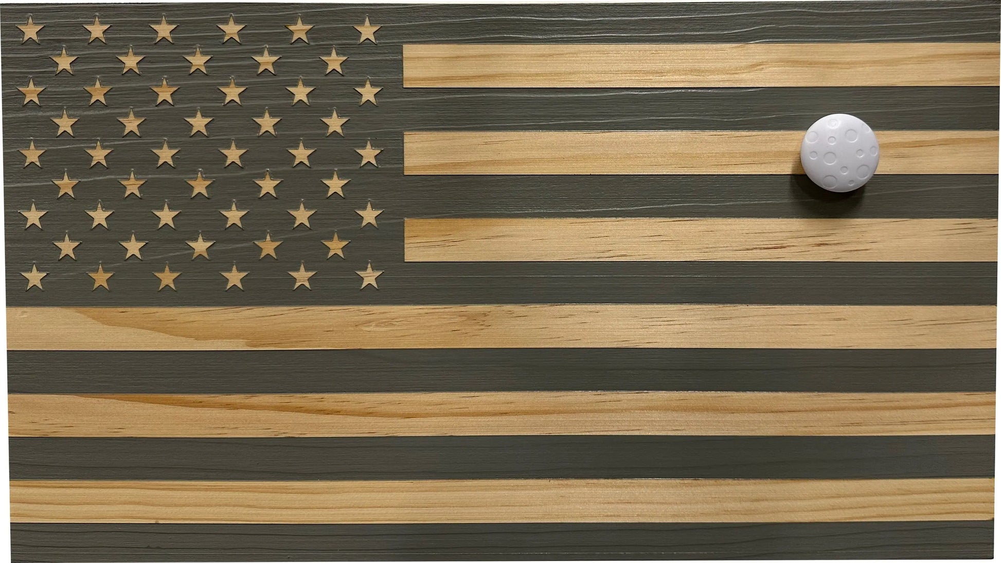 American Flag Decorative & Secure Wall-Mounted Gun Cabinet (Gray) Bellewood Designs