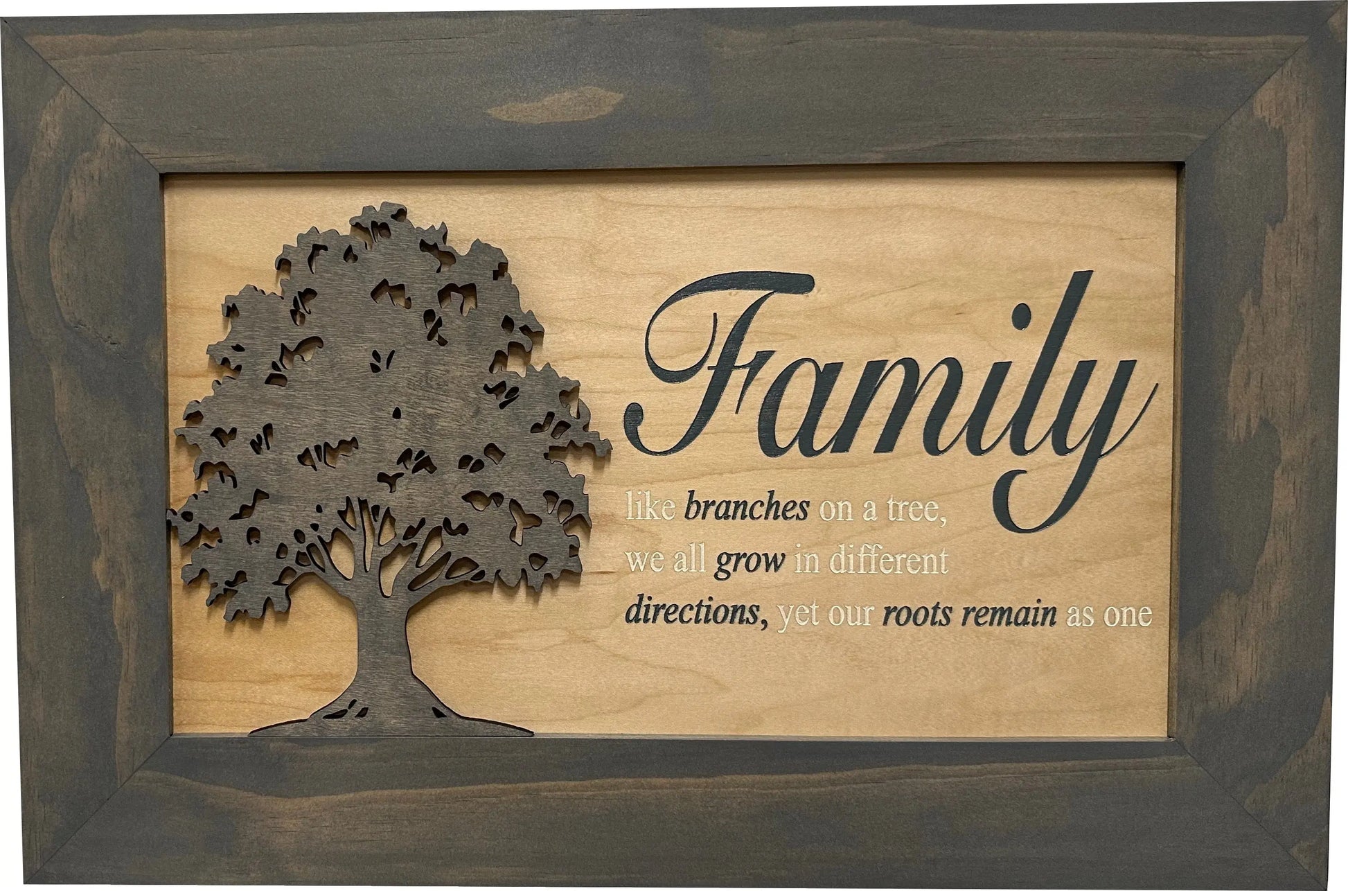 Decorative Secured Gun Storage Cabinet with Family Branches (Gray) Bellewood Designs