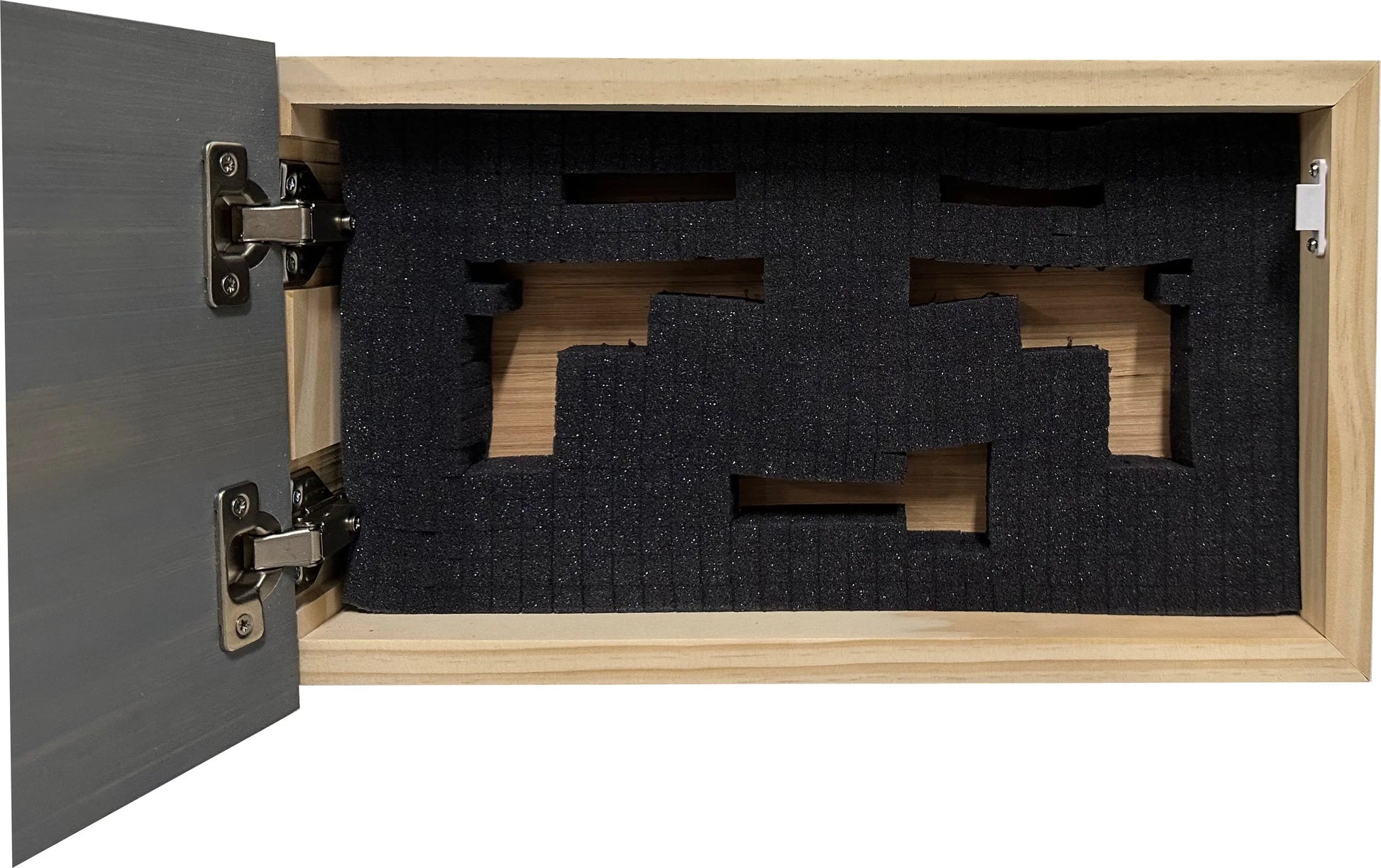 American Flag Decorative & Secure Wall-Mounted Gun Cabinet (Gray & White) Bellewood Designs