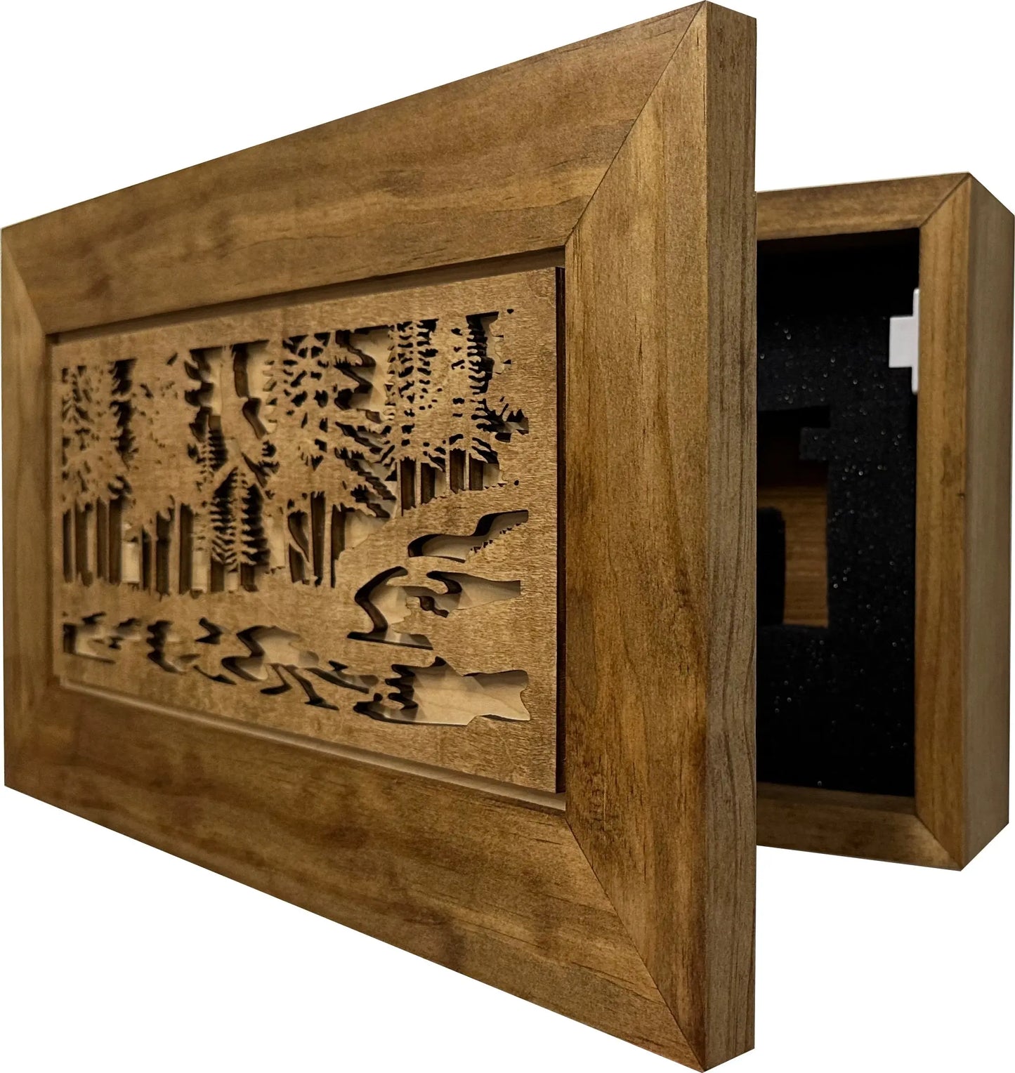Home Self Defense Secure Storage Cabinet Outdoor Nature Scene with Stream and Eagle - GOLD TESTING EQUIPMENT