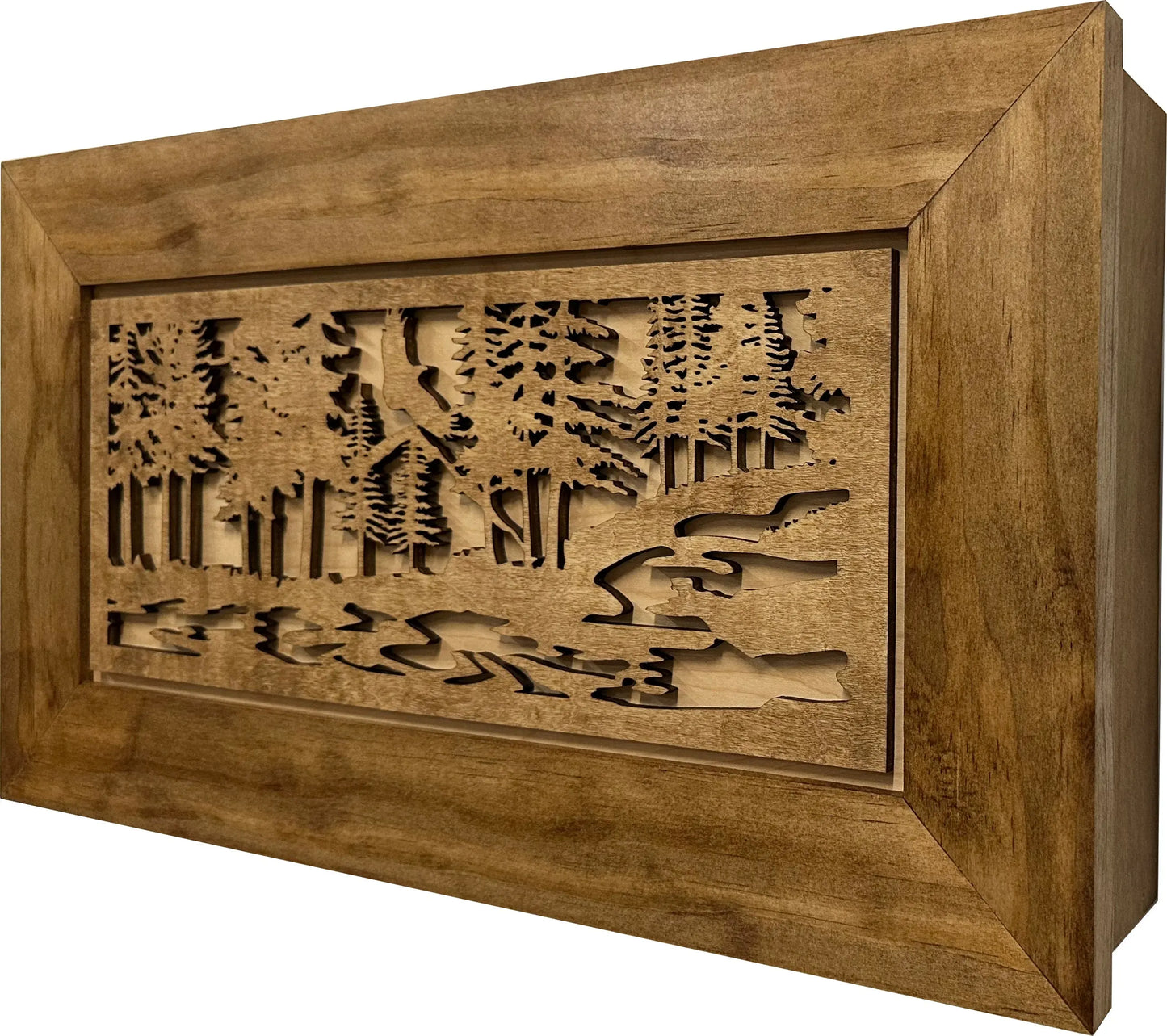 Home Self Defense Secure Storage Cabinet Outdoor Nature Scene with Stream and Eagle - GOLD TESTING EQUIPMENT