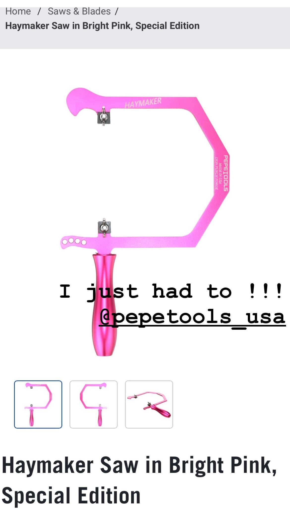 Haymaker Saw in Bright Pink, Special Edition