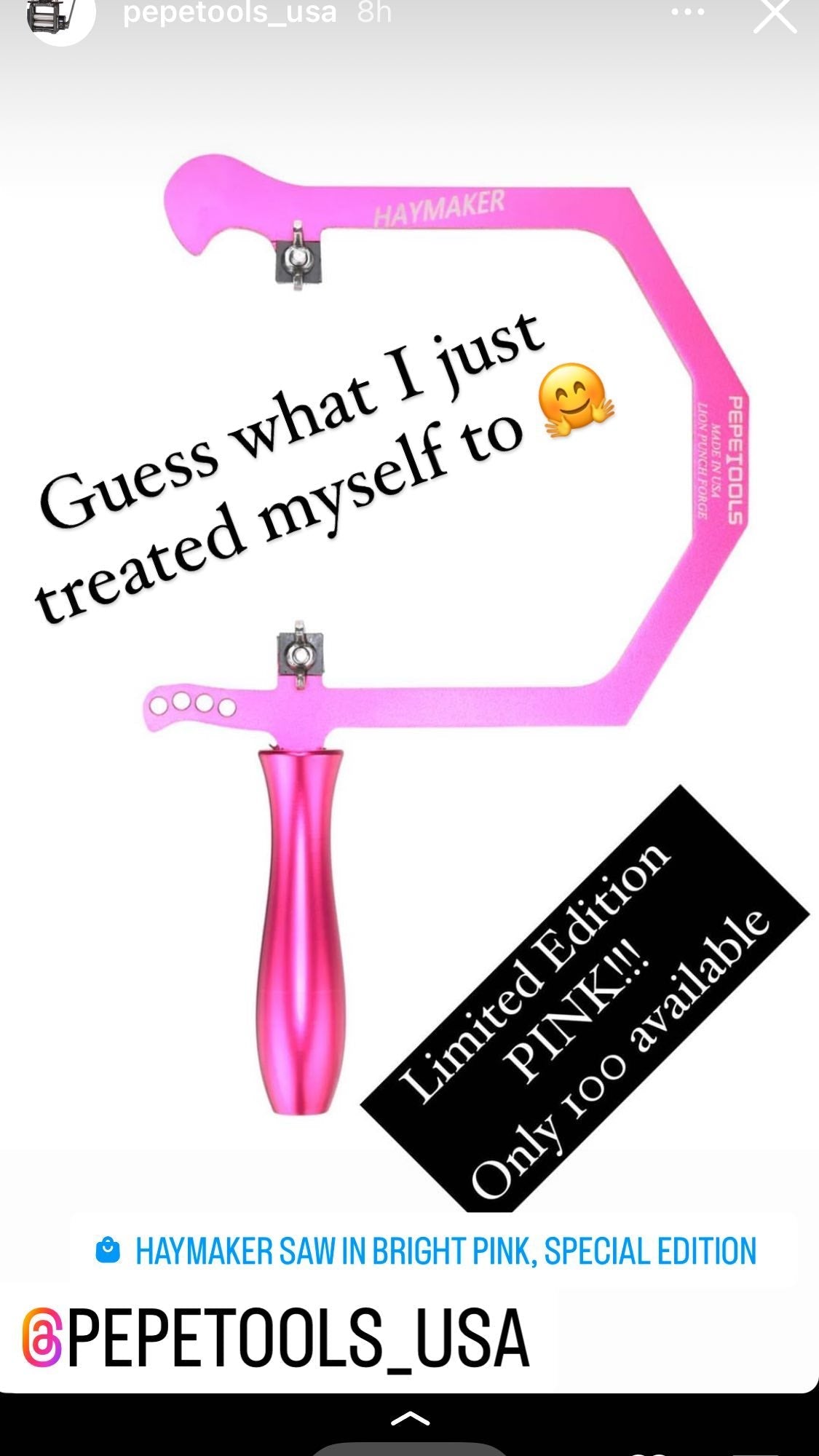 Haymaker Saw in Bright Pink, Special Edition