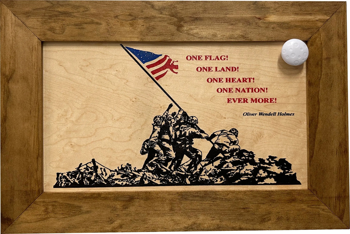 Iwo Jima Flag Raising Decorative Wall-Mounted Secure Gun Cabinet Bellewood Designs