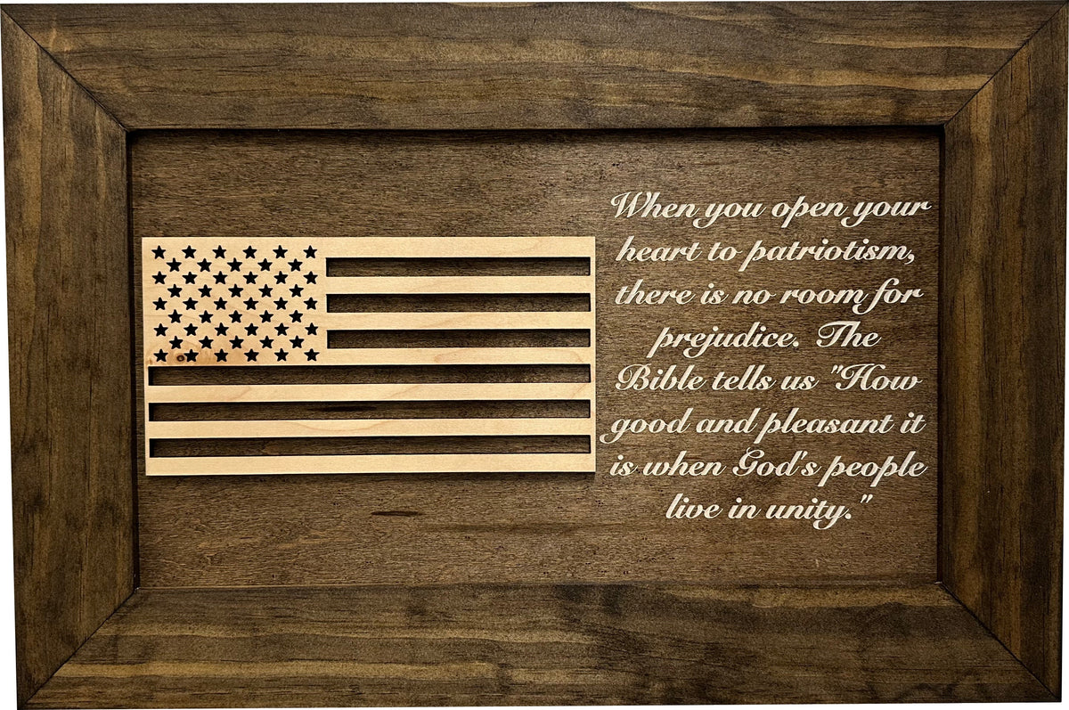 American Flag Patriot Hidden Gun Storage Secure Handgun Safe Concealment Furniture (Jacobean)