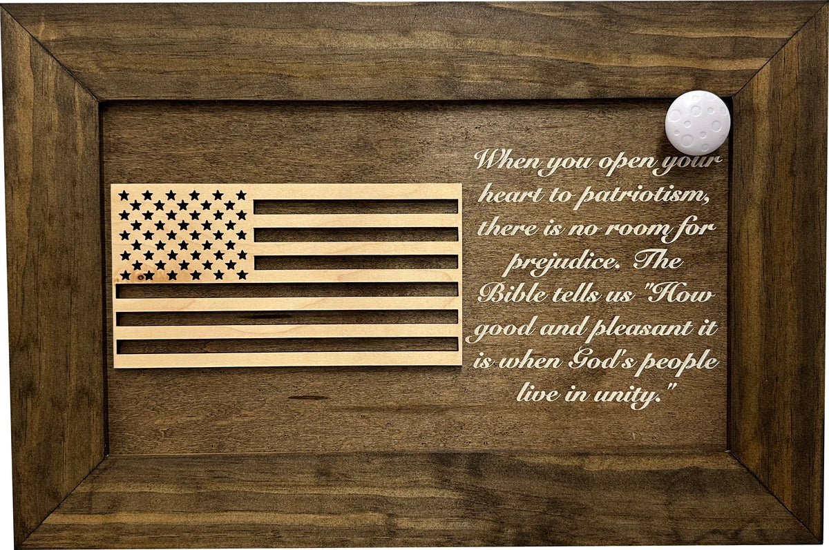 American Flag Patriot Hidden Gun Storage Secure Handgun Safe Concealment Furniture (Jacobean)