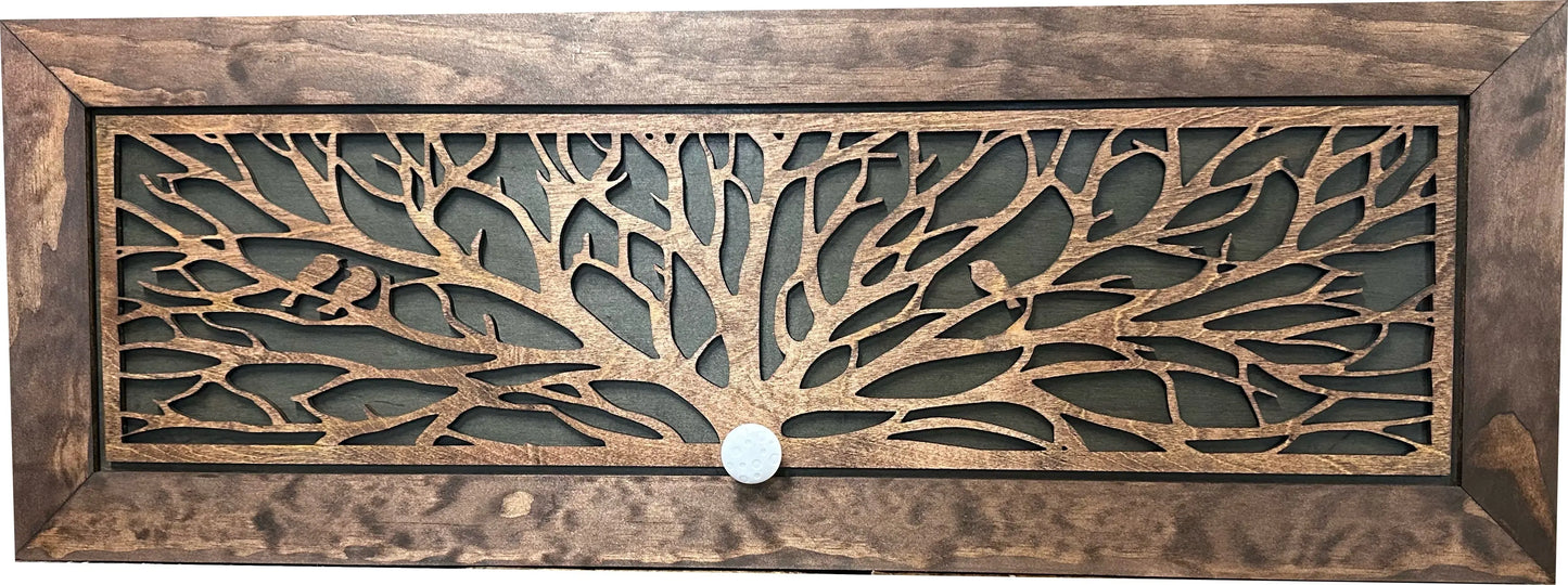 Large Birds in a Tree Gun Concealment Furniture, Concealed Shelf, Hidden Storage for Rifles, Shotguns, & Handguns Bellewood Designs