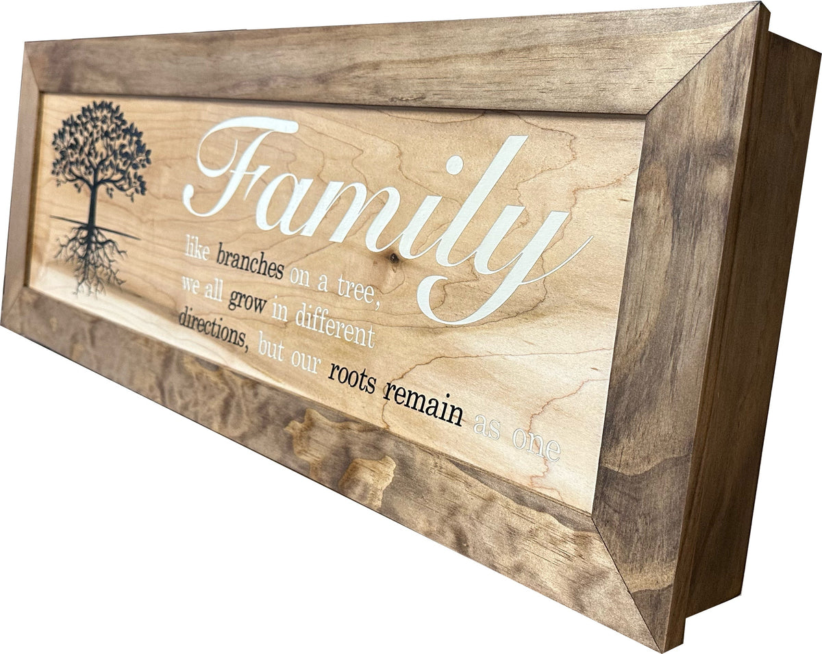 Large Hidden Gun Storage Cabinet with Family Tree Design & Magnetic Lock