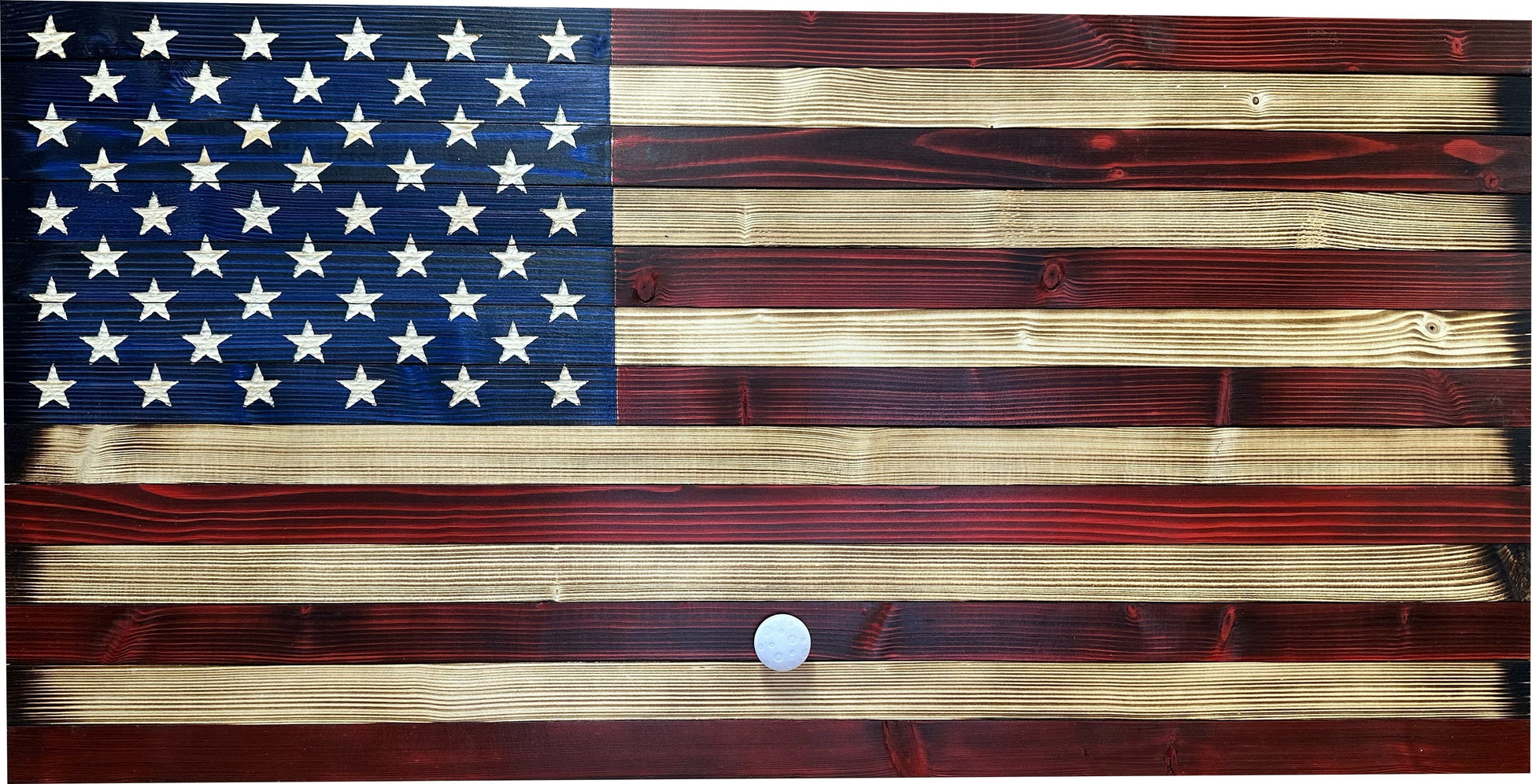 Large American Flag Gun Safe - Quick Access Hidden Gun Safe for Rifles, Shotguns, & Handguns - Gun Concealment Furniture with Magnetic Lock - Gun Self Hidden Storage (Red and Blue) Bellewood Designs
