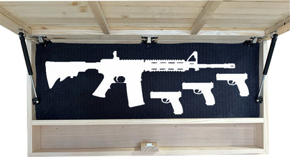 Large American Flag Hidden Gun Safe with Magnetic Lock (Red and Blue)