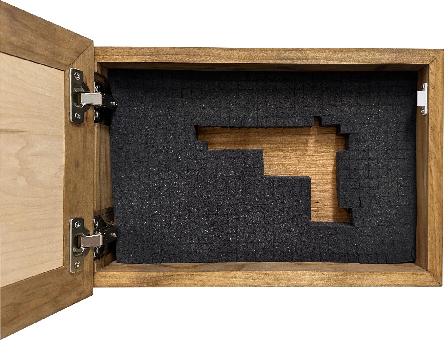 Bible Verse Decorative & Secure Wall-Mounted Gun Cabinet - Matthew 11:28 and Coastal Scene Bellewood Designs