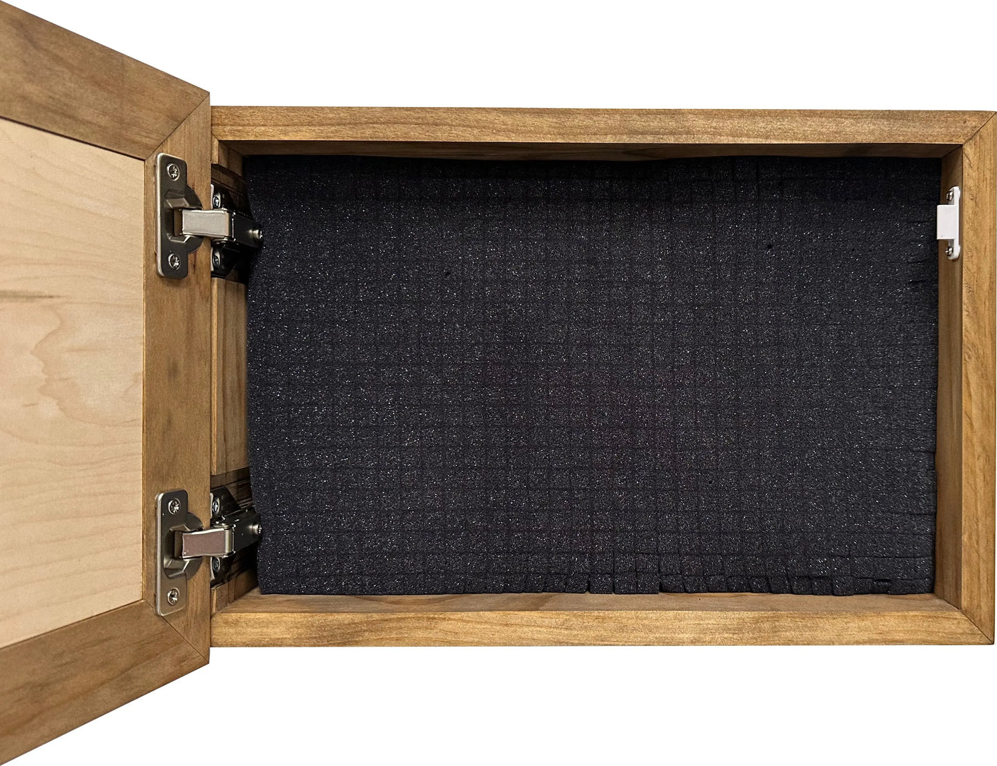 Bible Verse Decorative & Secure Wall-Mounted Gun Cabinet - Matthew 11:28 and Coastal Scene Bellewood Designs