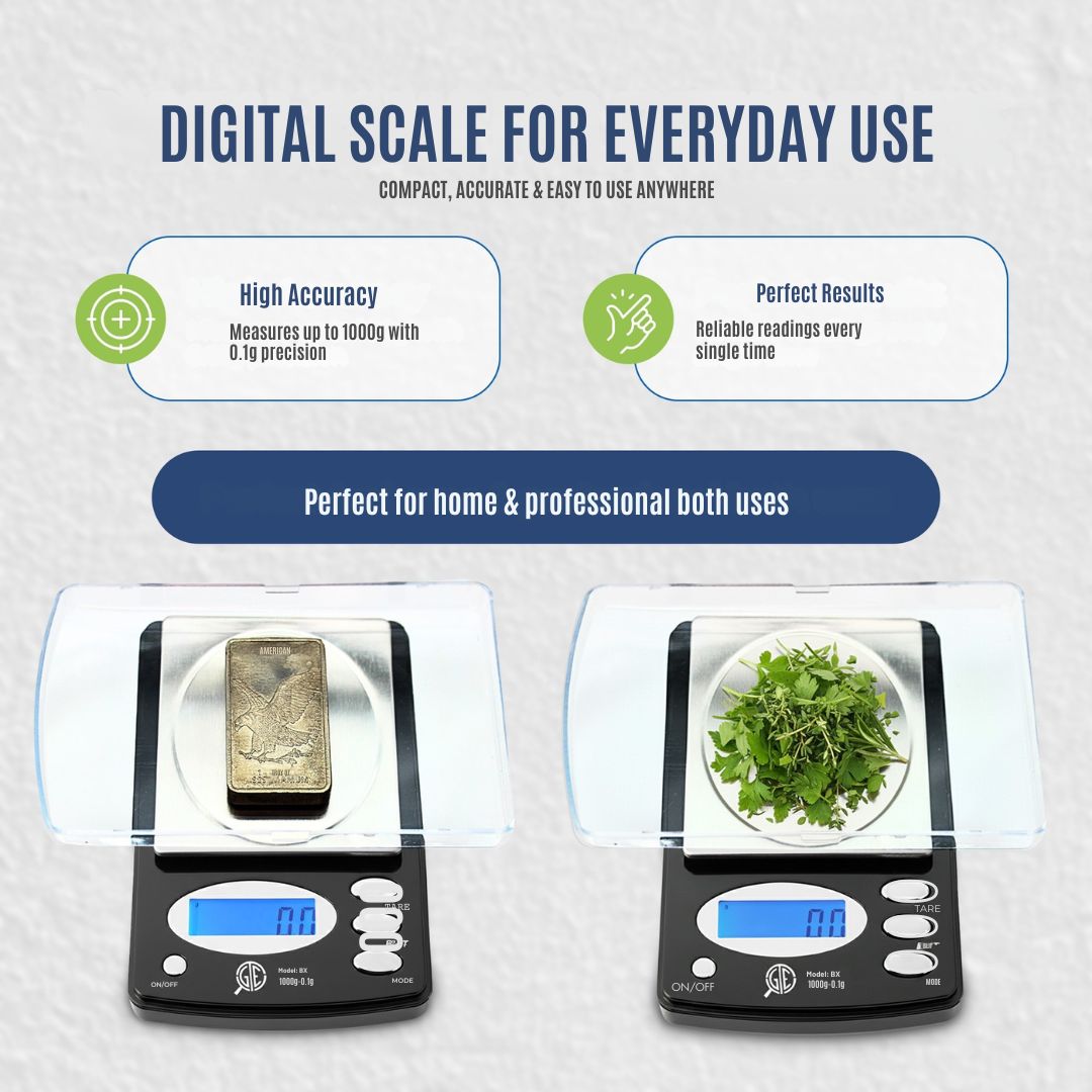GTE 1000BX Professional Digital Jewelry Scale – 6 Modes: g, oz, gn, ct, ozt, dwt - 1000g × 01g Accuracy (Copy)