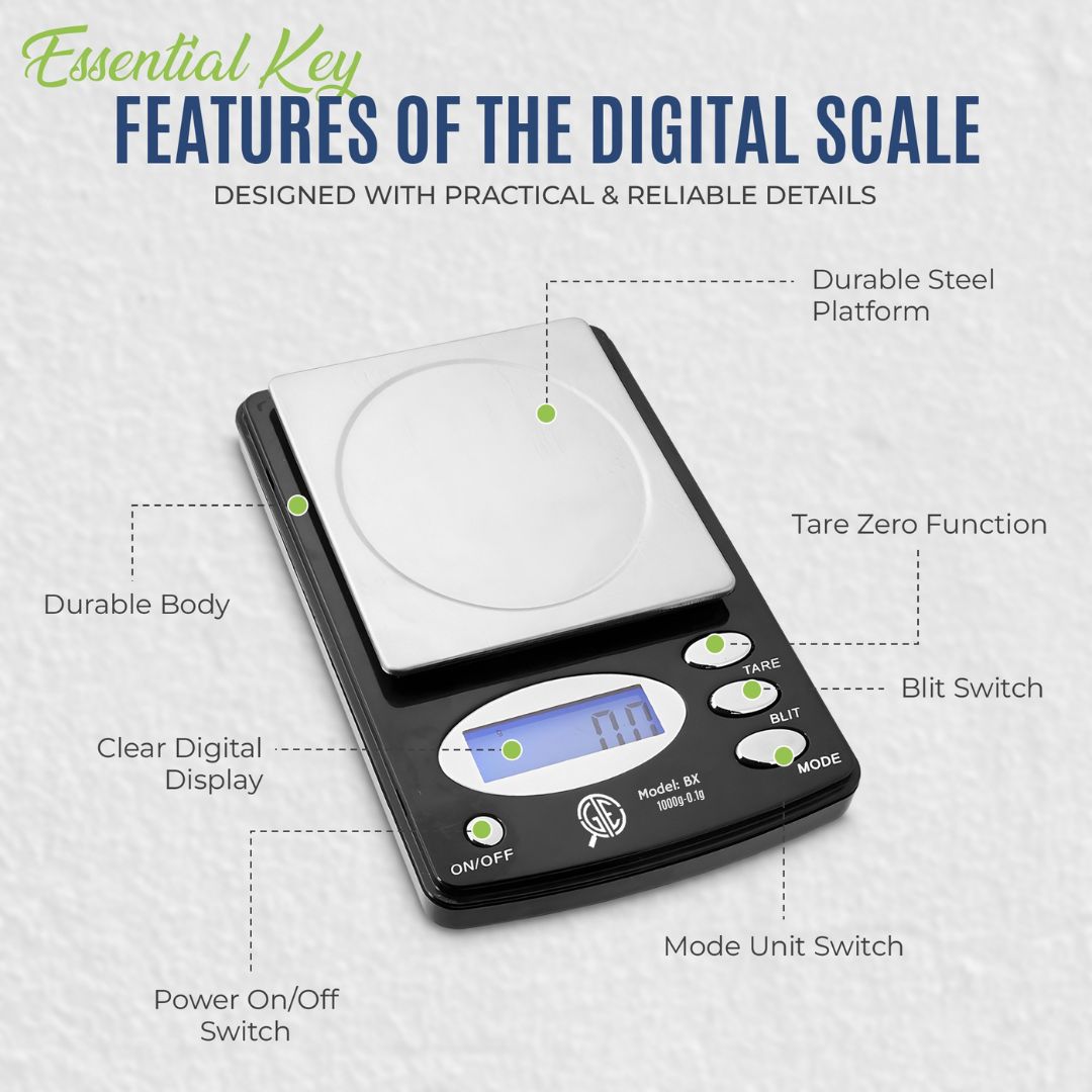 GTE 1000BX Professional Digital Jewelry Scale – 6 Modes: g, oz, gn, ct, ozt, dwt - 1000g × 01g Accuracy (Copy)
