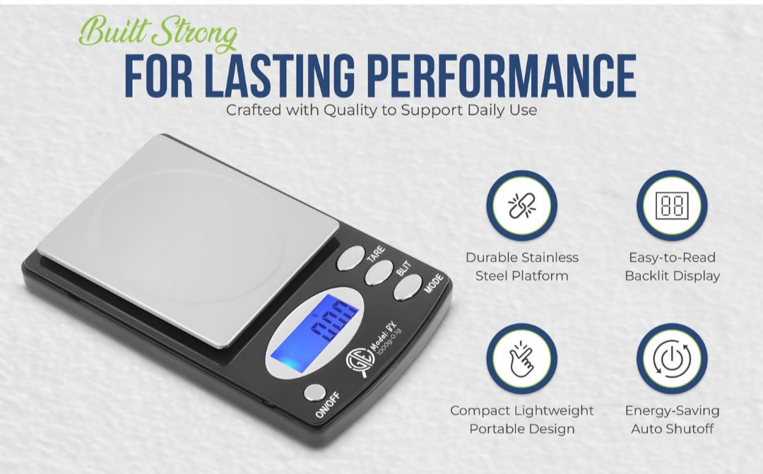 GTE 1000BX Professional Digital Jewelry Scale – 6 Modes: g, oz, gn, ct, ozt, dwt - 1000g × 01g Accuracy (Copy)