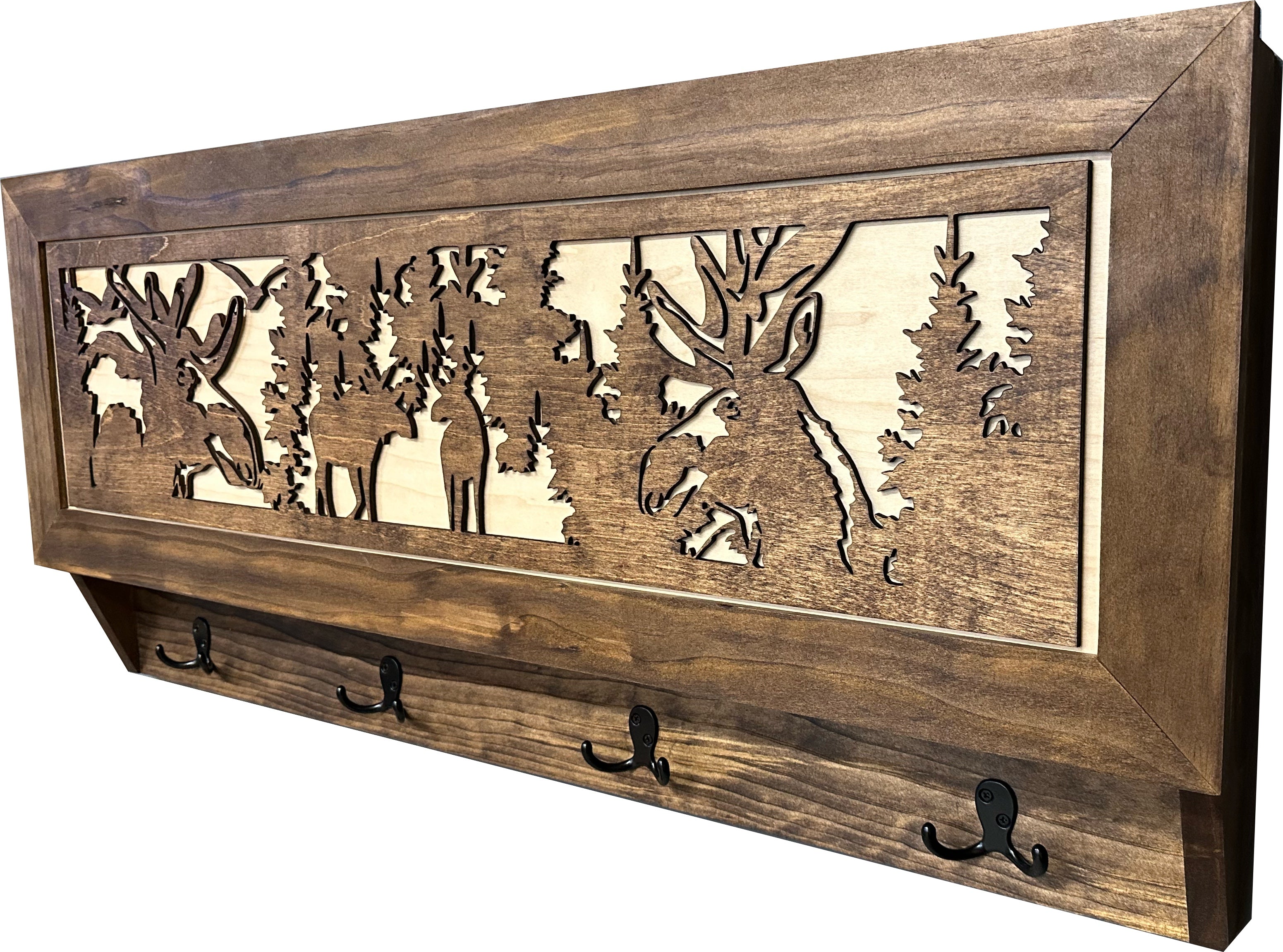 Moose Hunting Hidden Gun Storage Coat Rack Concealment Shelf with ...