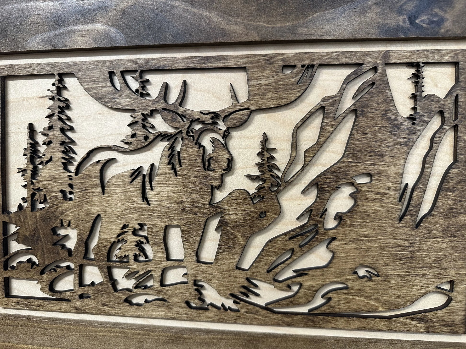 Moose in the Woods Gun Concealment Furniture - Handcrafted Hidden Gun Storage Wall Decor - Hidden Gun Shelf with Magnetic Lock for Quick Access Bellewood Designs