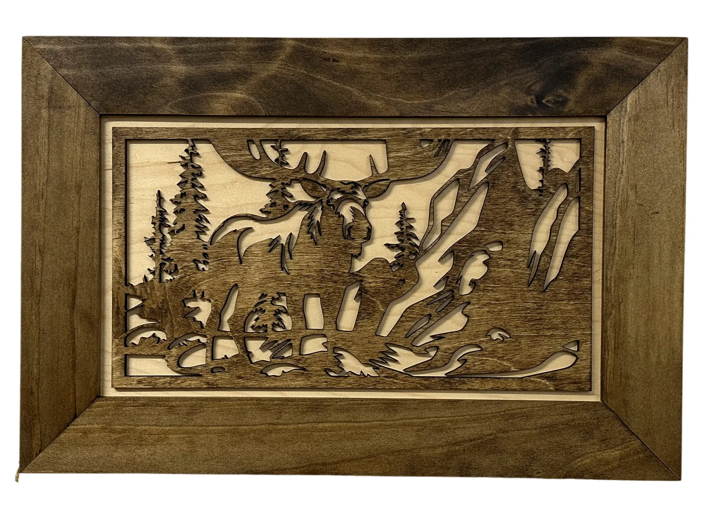 Moose in the Woods Gun Concealment Furniture - Handcrafted Hidden Gun Storage Wall Decor - Hidden Gun Shelf with Magnetic Lock for Quick Access Bellewood Designs