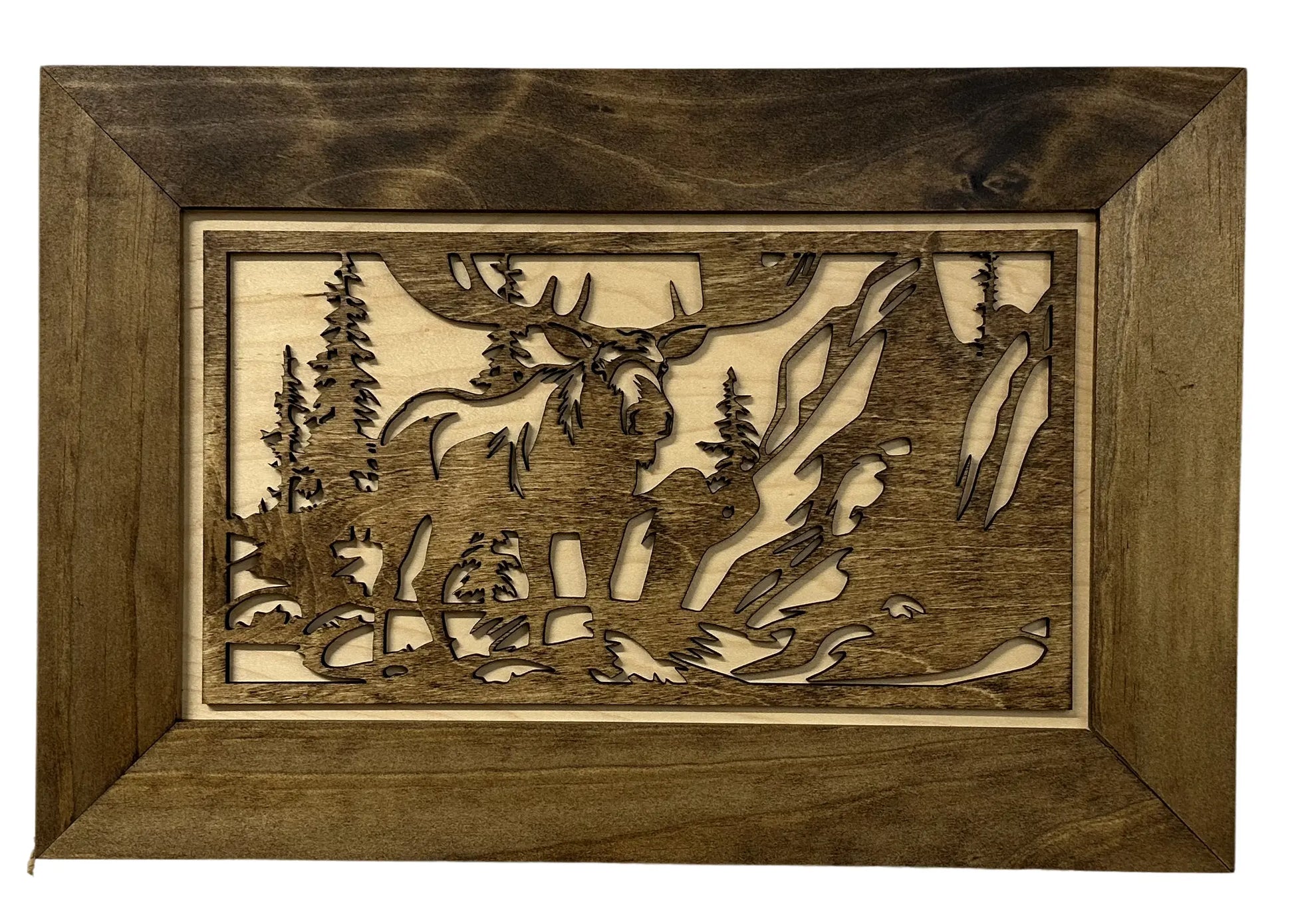 Moose in the Woods Gun Concealment Furniture - Handcrafted Hidden Gun Storage Wall Decor - Hidden Gun Shelf with Magnetic Lock for Quick Access Bellewood Designs