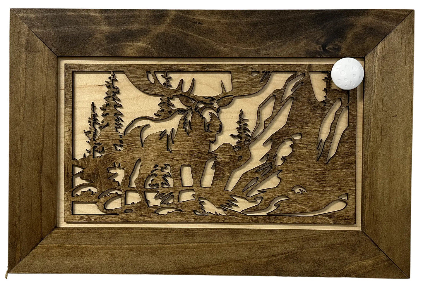 Moose in the Woods Gun Concealment Furniture - Handcrafted Hidden Gun Storage Wall Decor - Hidden Gun Shelf with Magnetic Lock for Quick Access Bellewood Designs