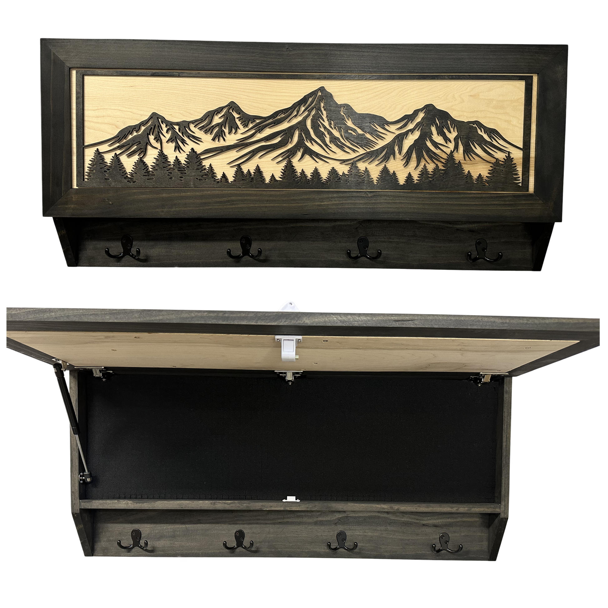 Mountain Scene Concealed Gun Storage Coat, Key, Bag Storage Bellewood Designs