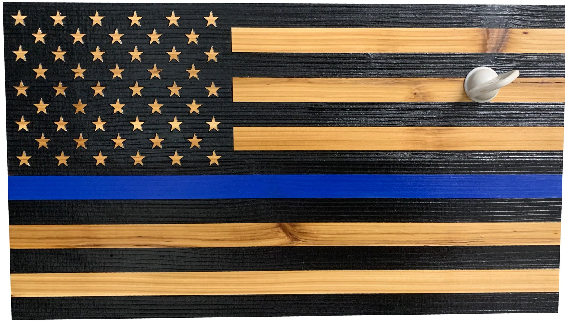 Blue Line American Flag Hidden Gun Storage, Customizable Thin Blue Line Concealment Flag for Police Officers and Law Enforcement Professionals Bellewood Designs