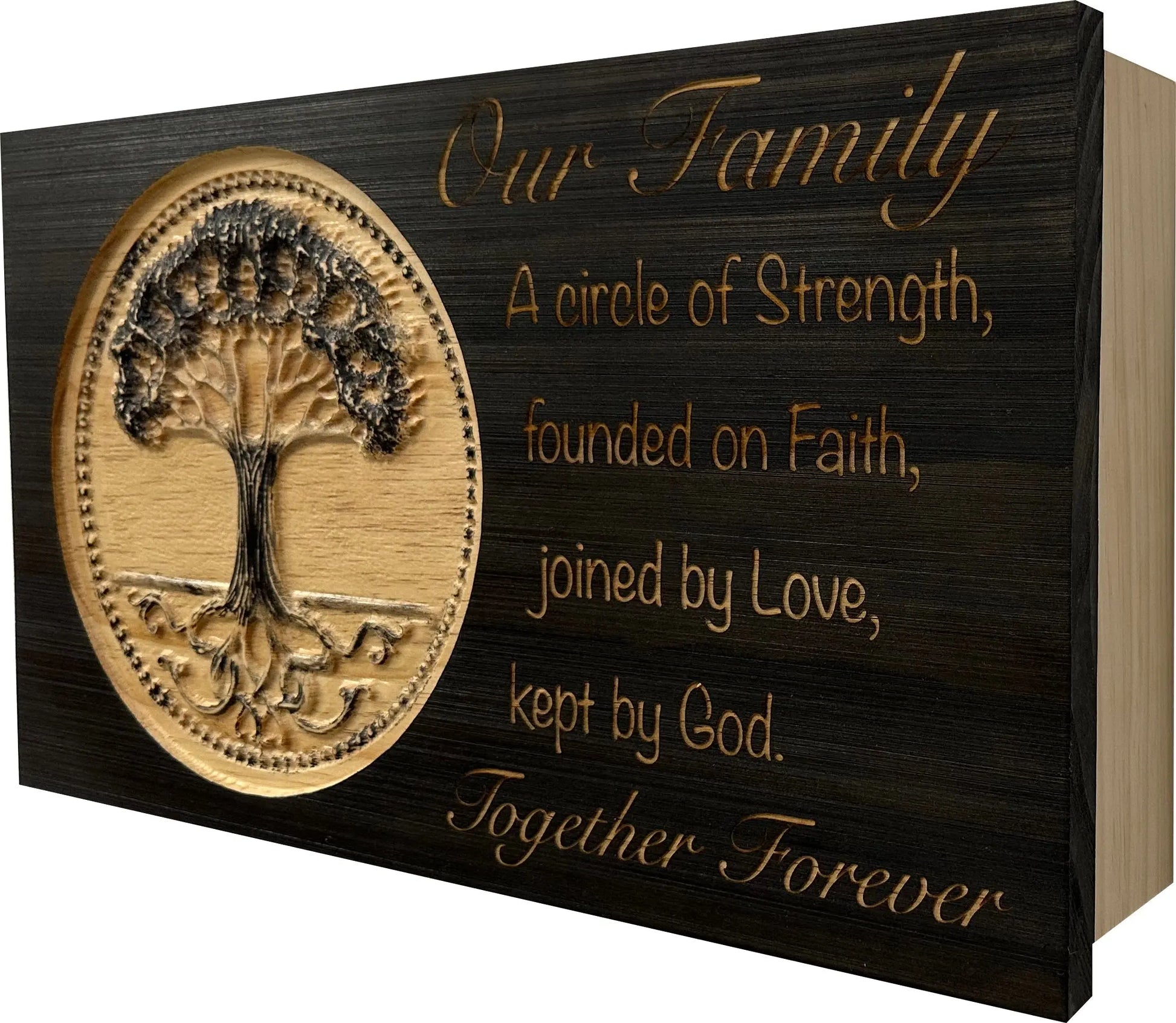 Our Family Tree Roots Wall Decoration Gun Safe - Securely Store Your Gun Safely in Plain Sight Bellewood Designs