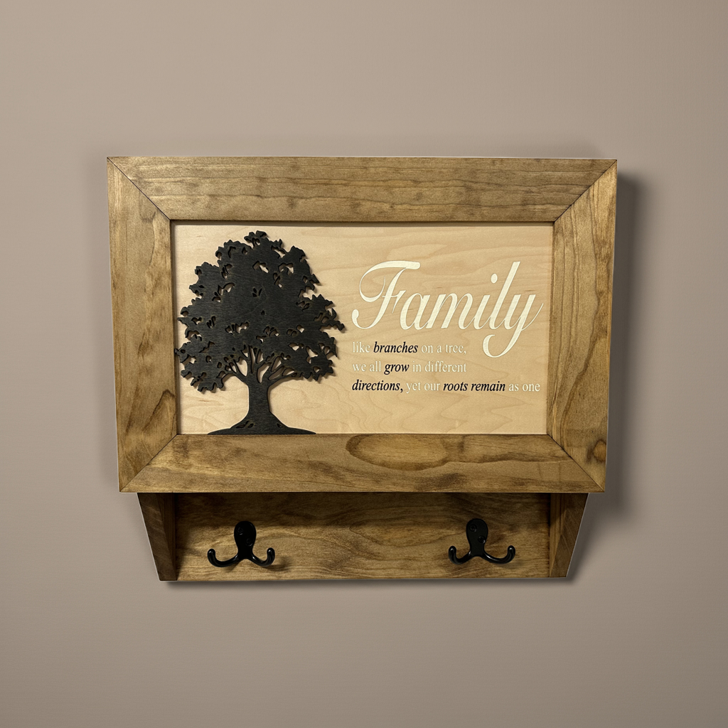 Family Tree Wall-Mounted Gun Cabinet – Hidden Secure Storage with Heartfelt Design