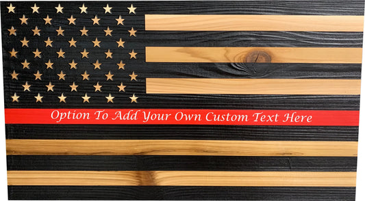 Red Line American Flag Hidden Gun Storage, Customizable Thin Red Line Concealment Flag for Firefighters Bellewood Designs