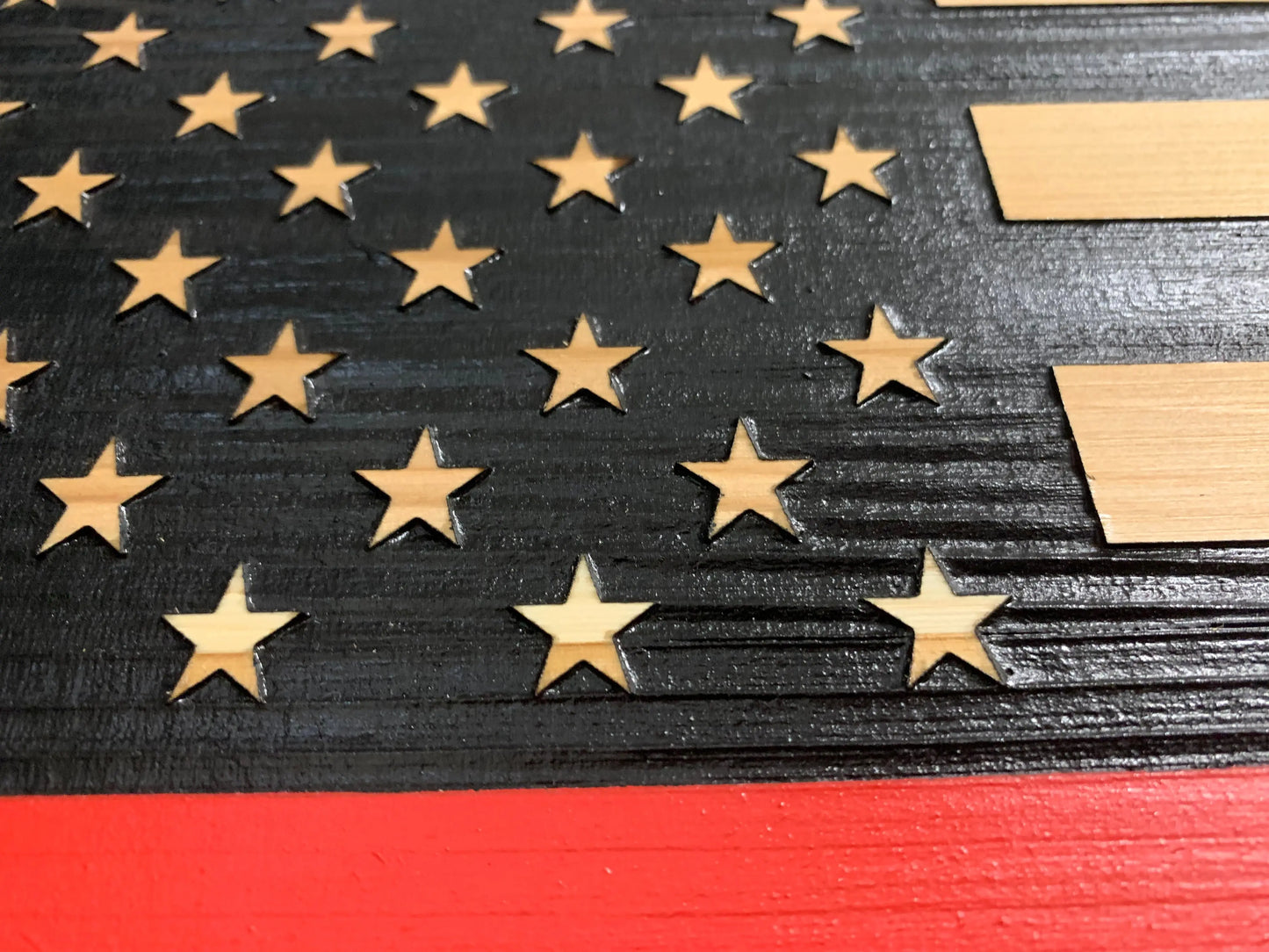 Red Line American Flag Hidden Gun Storage, Customizable Thin Red Line Concealment Flag for Firefighters Bellewood Designs