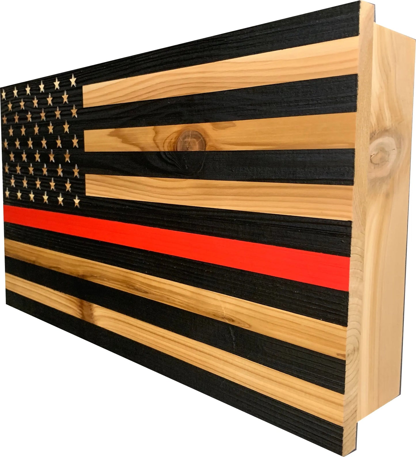Red Line American Flag Hidden Gun Storage, Customizable Thin Red Line Concealment Flag for Firefighters Bellewood Designs