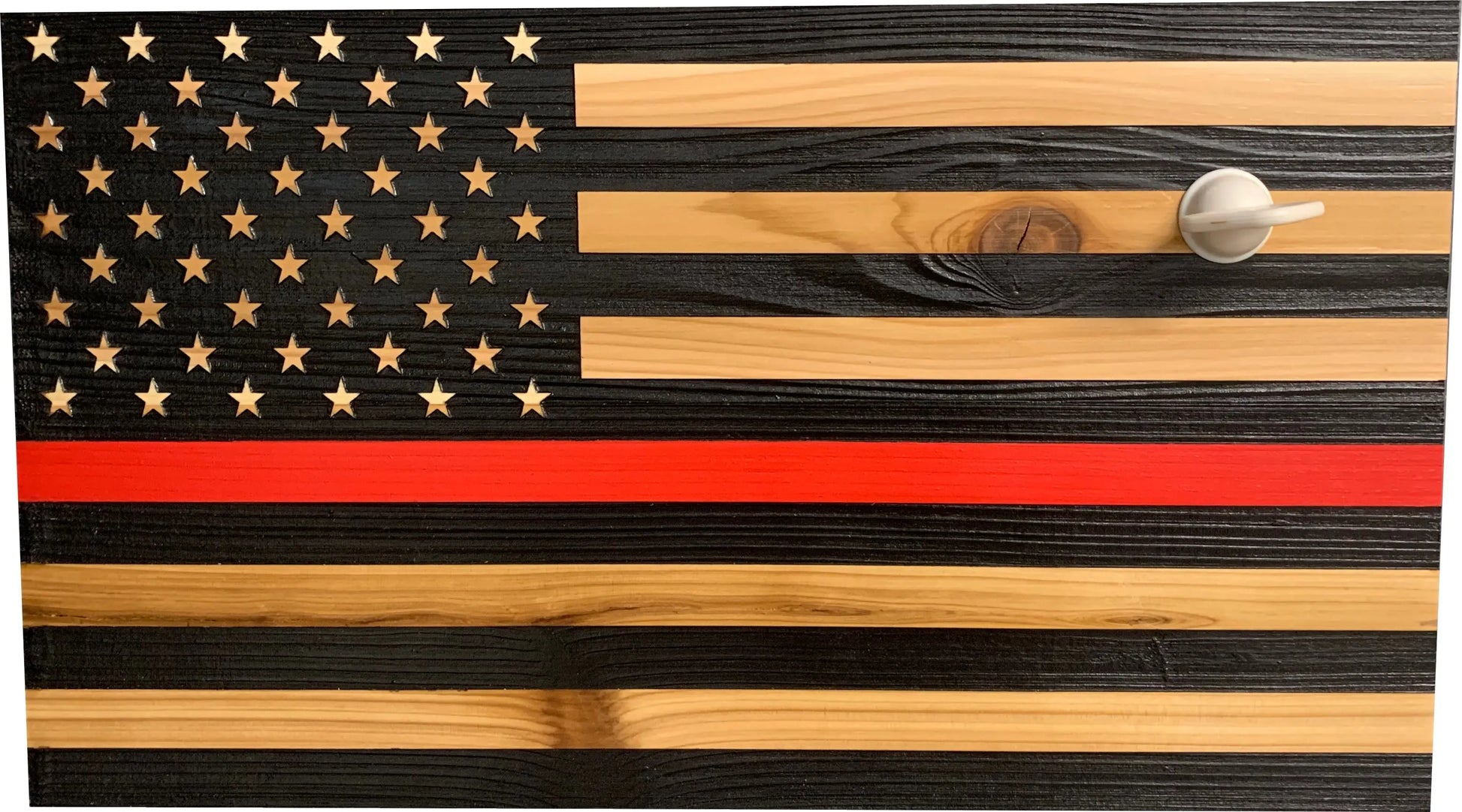 Red Line American Flag Hidden Gun Storage, Customizable Thin Red Line Concealment Flag for Firefighters Bellewood Designs