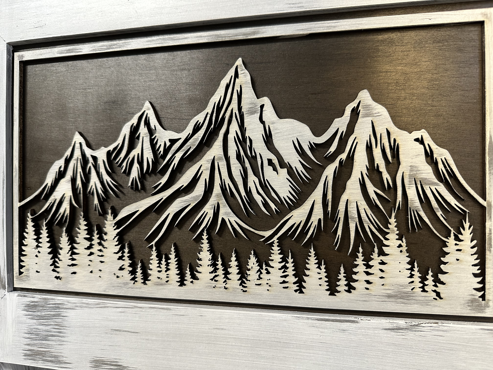 Hidden Gun Safe Coat Rack Snow Mountain Wall Decoration Concealed Shelf Firearm Cabinet Bellewood Designs