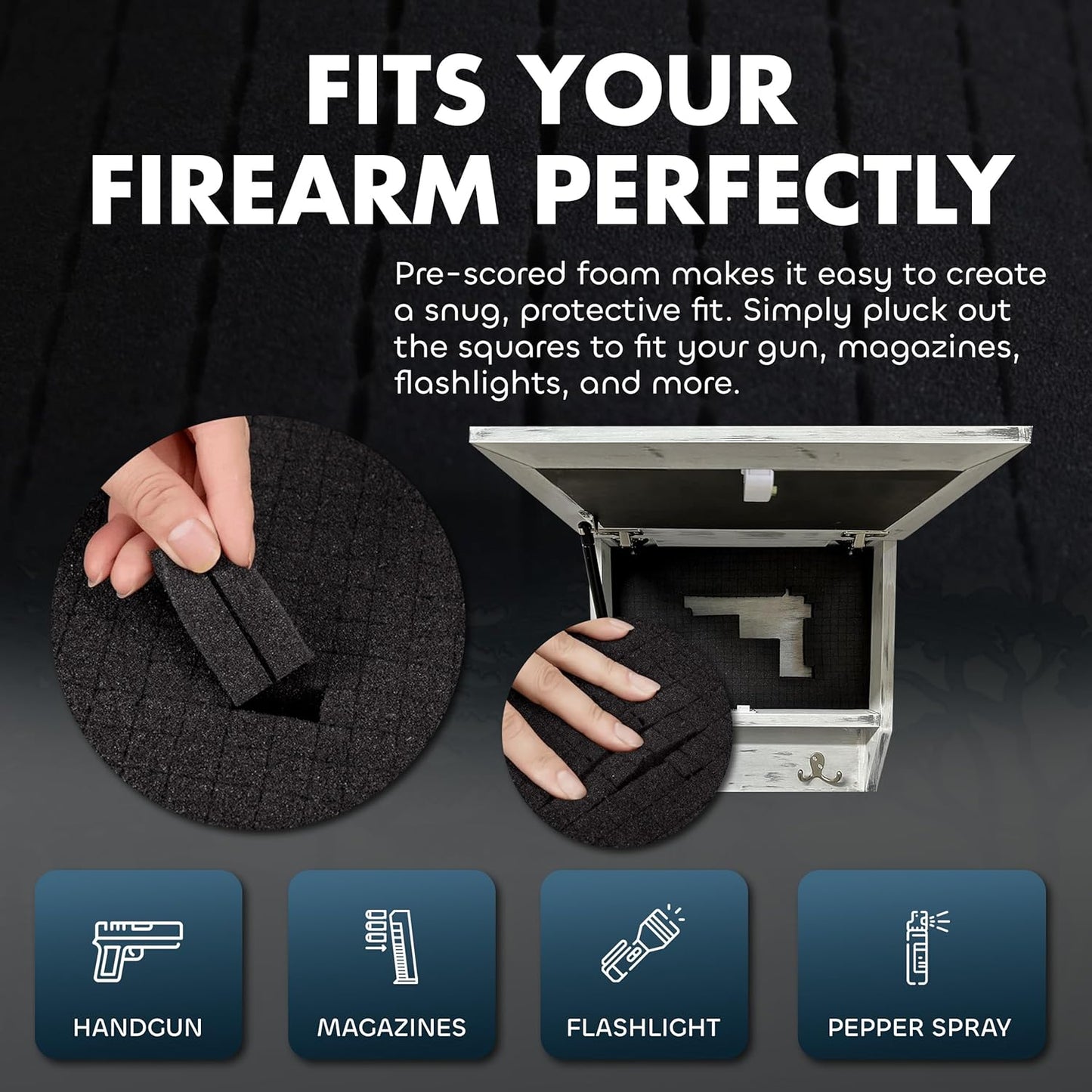 Hidden Gun Safe Coat Rack Snow Mountain Wall Decoration Concealed Shelf Firearm Cabinet Bellewood Designs