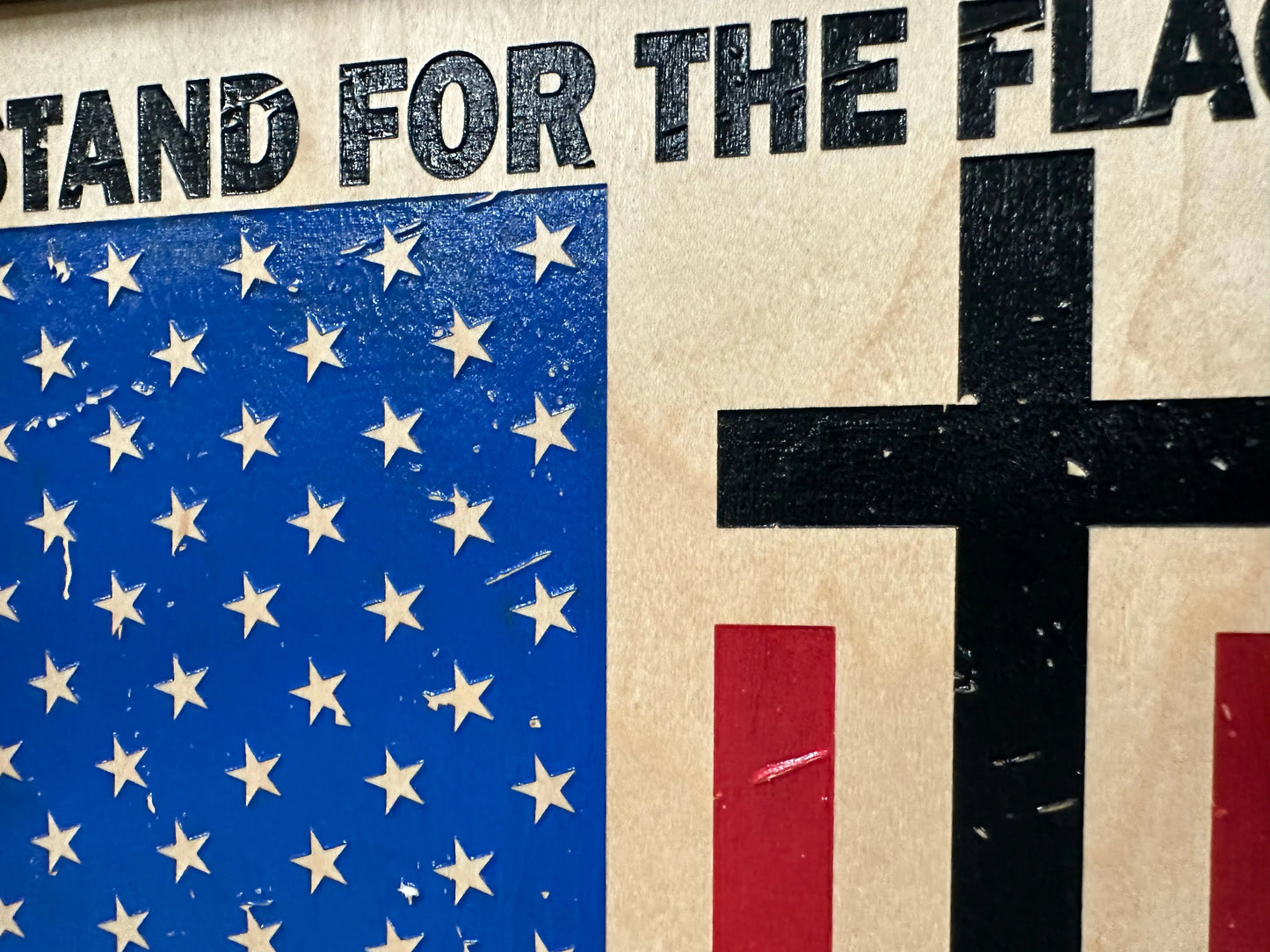 American Flag Hidden Gun Storage Cabinet - Stand For The Flag, Kneel For The Cross Concealed Gun Storage Bellewood Designs