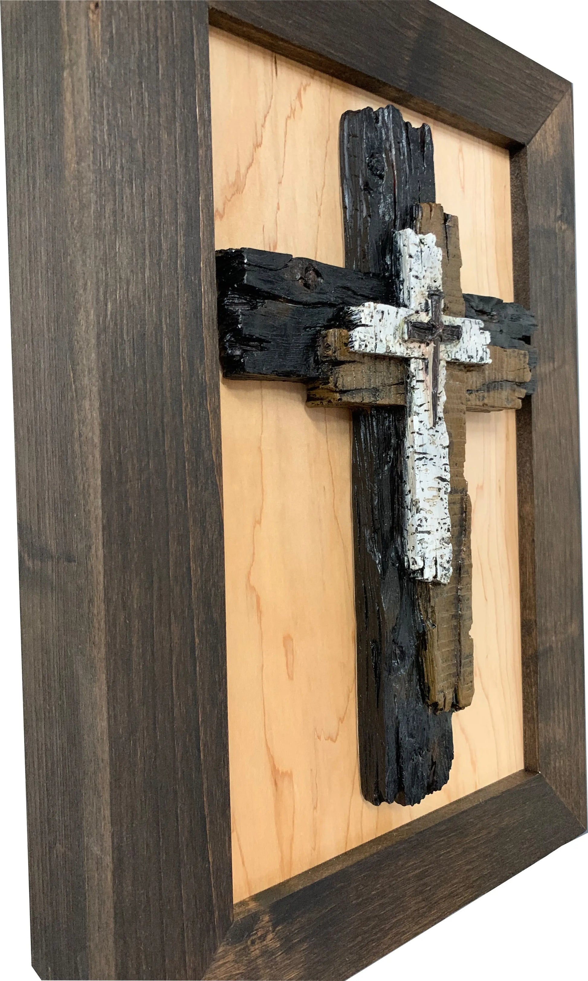 Three Layered Cross Decorative Wall-Mounted Secure Gun Cabinet Bellewood Designs