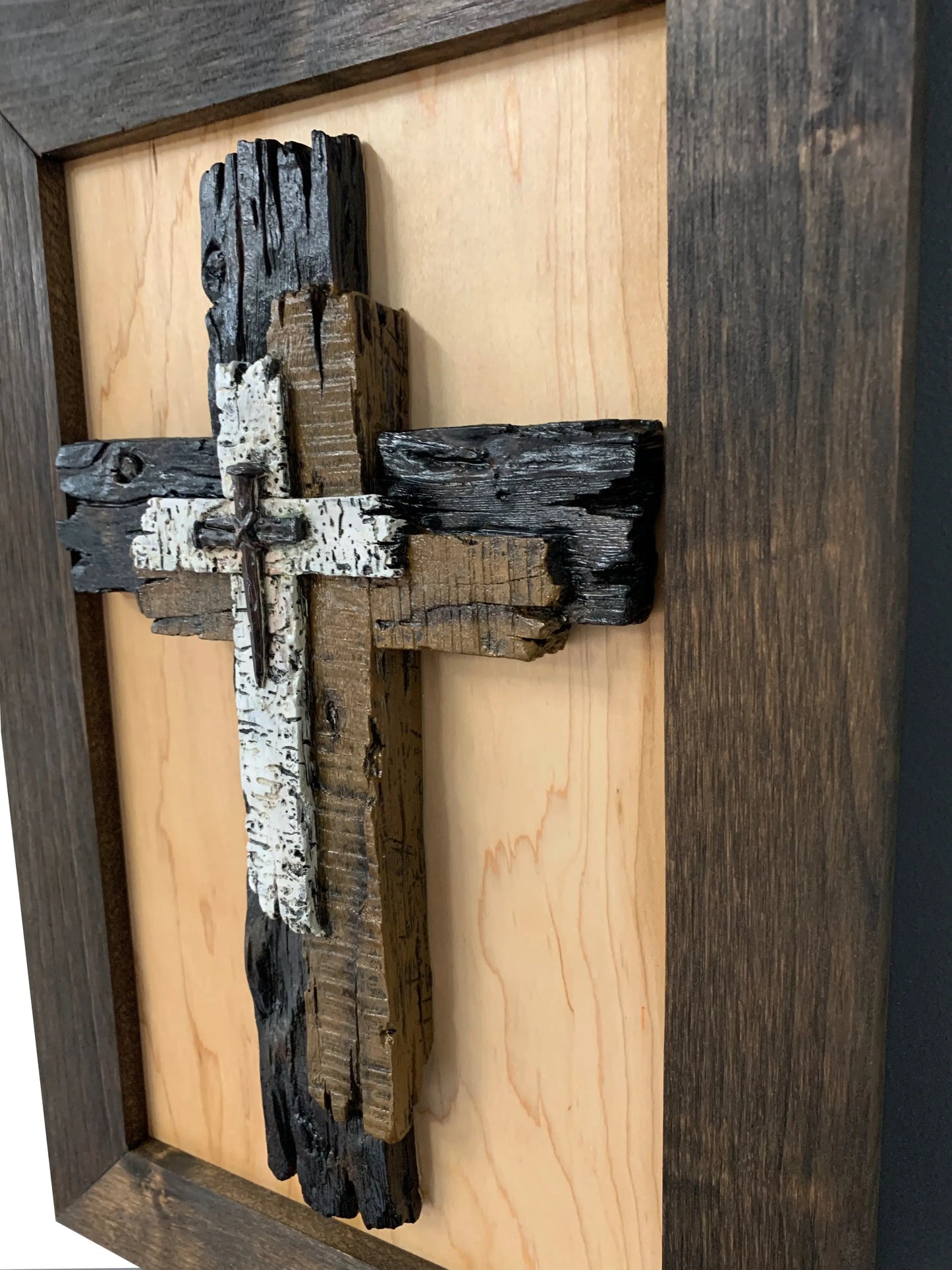 Three Layered Cross Decorative Wall-Mounted Secure Gun Cabinet Bellewood Designs