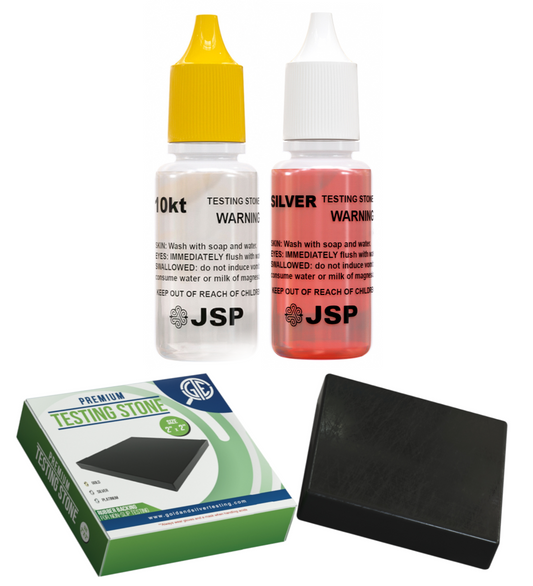 JSP 10K Gold and Silver Jewelry Acid Test Kit for 10K and Sterling 999 Precious Metals