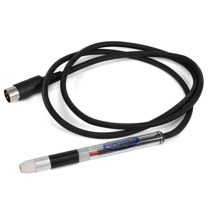 Close-up view of TouchAmatic Wax Pen Worker showcasing its connected cable and white pen tip on a white background
