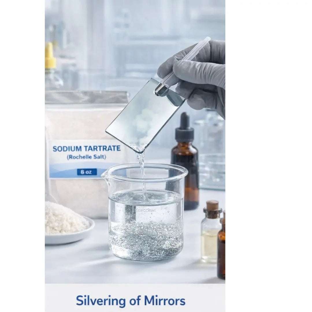 sodium tartrate rochelle salt used in mirror silvering process during chemical metal coating