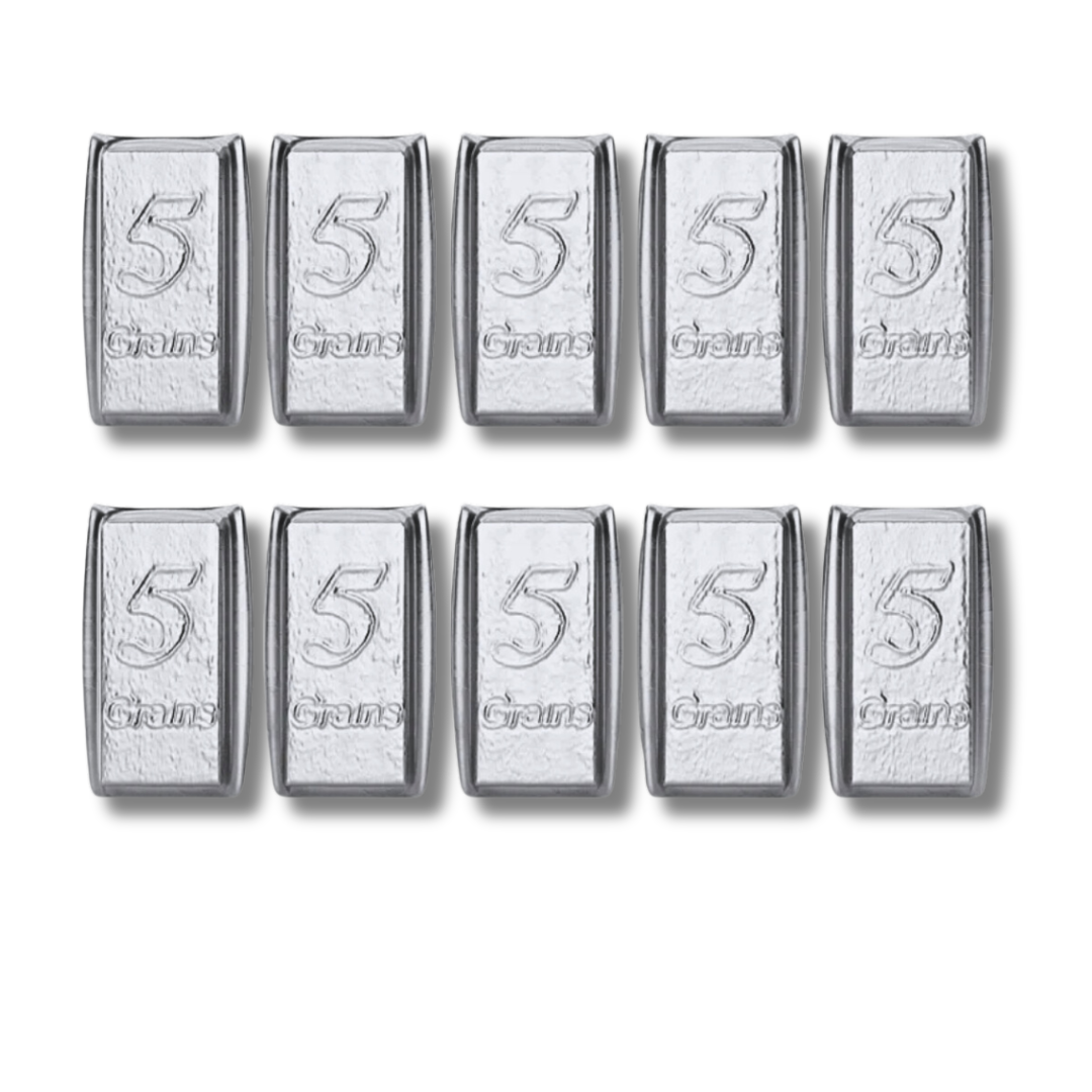 Lot of 10-5 Grain Solid Silver .999 Pure Fine Bars Precious Metals 1 Gram of Silver in Total