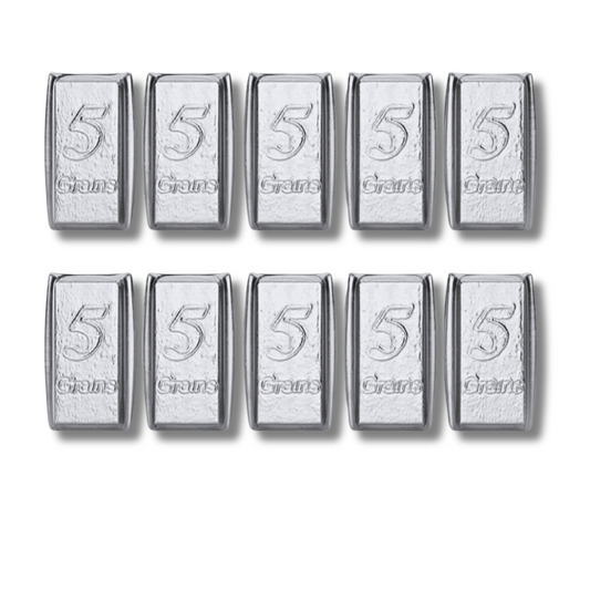 Lot of 10-5 Grain Solid Silver .999 Pure Fine Bars Precious Metals 1 Gram of Silver in Total